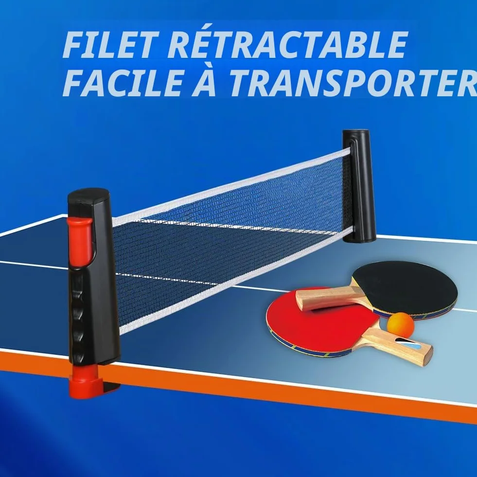 Flintronic Filet de Ping Pong Rétractable, Filet de Tennis de Table Portable 67x7.5in Réglable jusqu'à 170cm
