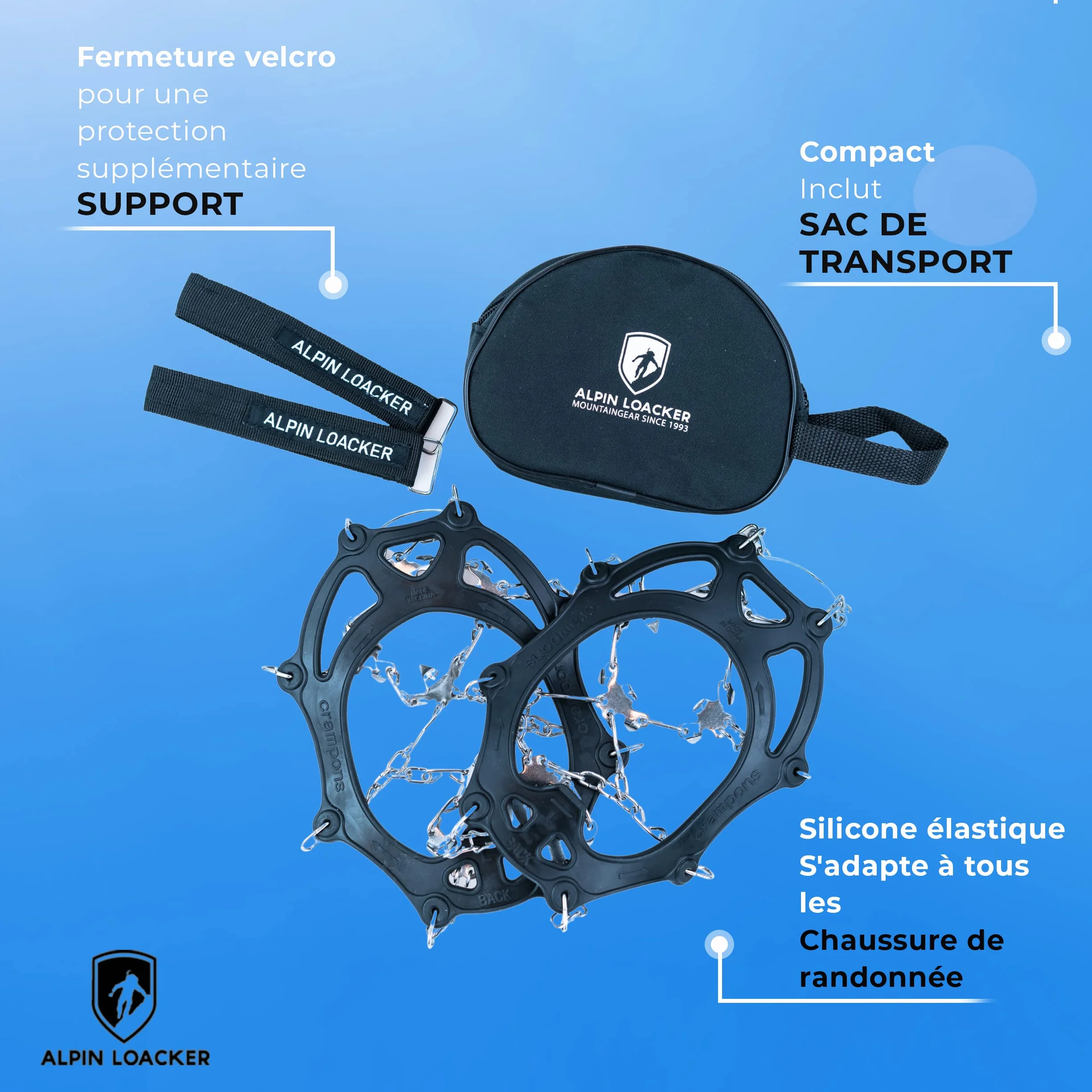 ALPIN LOACKER Chain Pro 18 Chaussures à Crampons Acier Inoxydable Randonnée Alpinisme