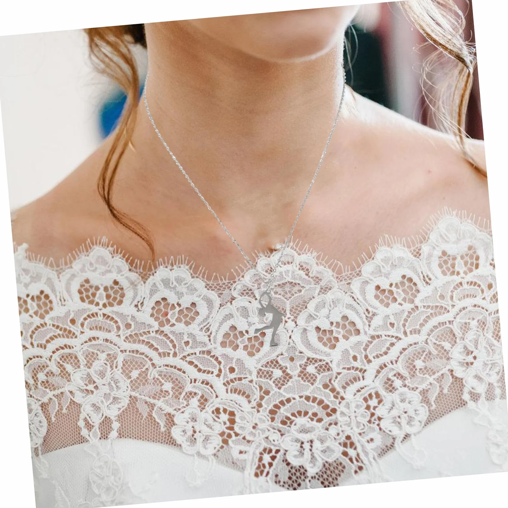 Pendentif Gymnastique en Acier Inoxydable Collier Métal Mixte Chaîne de Cou