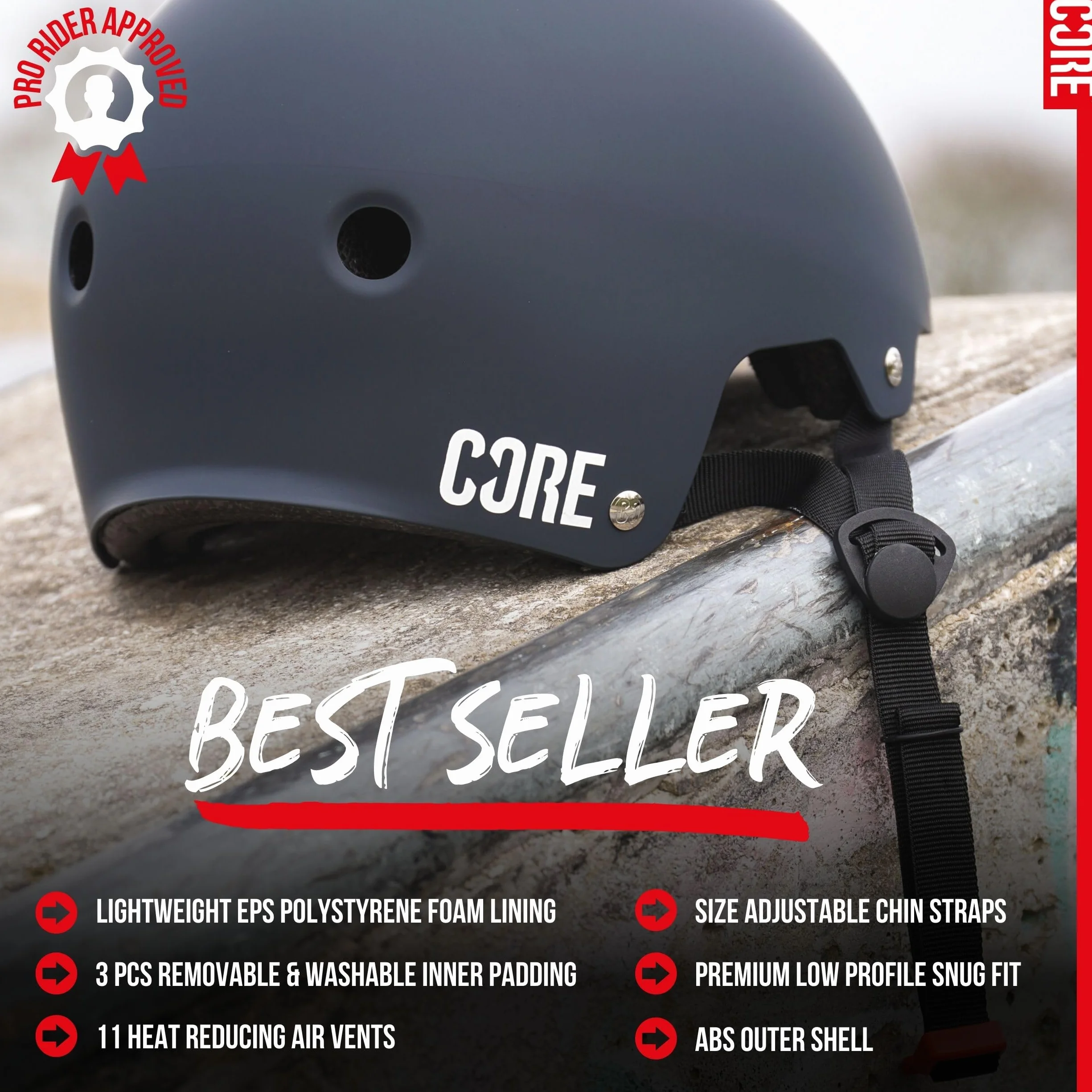 Core Casque de Protection Skate BMX Vélo VTT Roller Derby