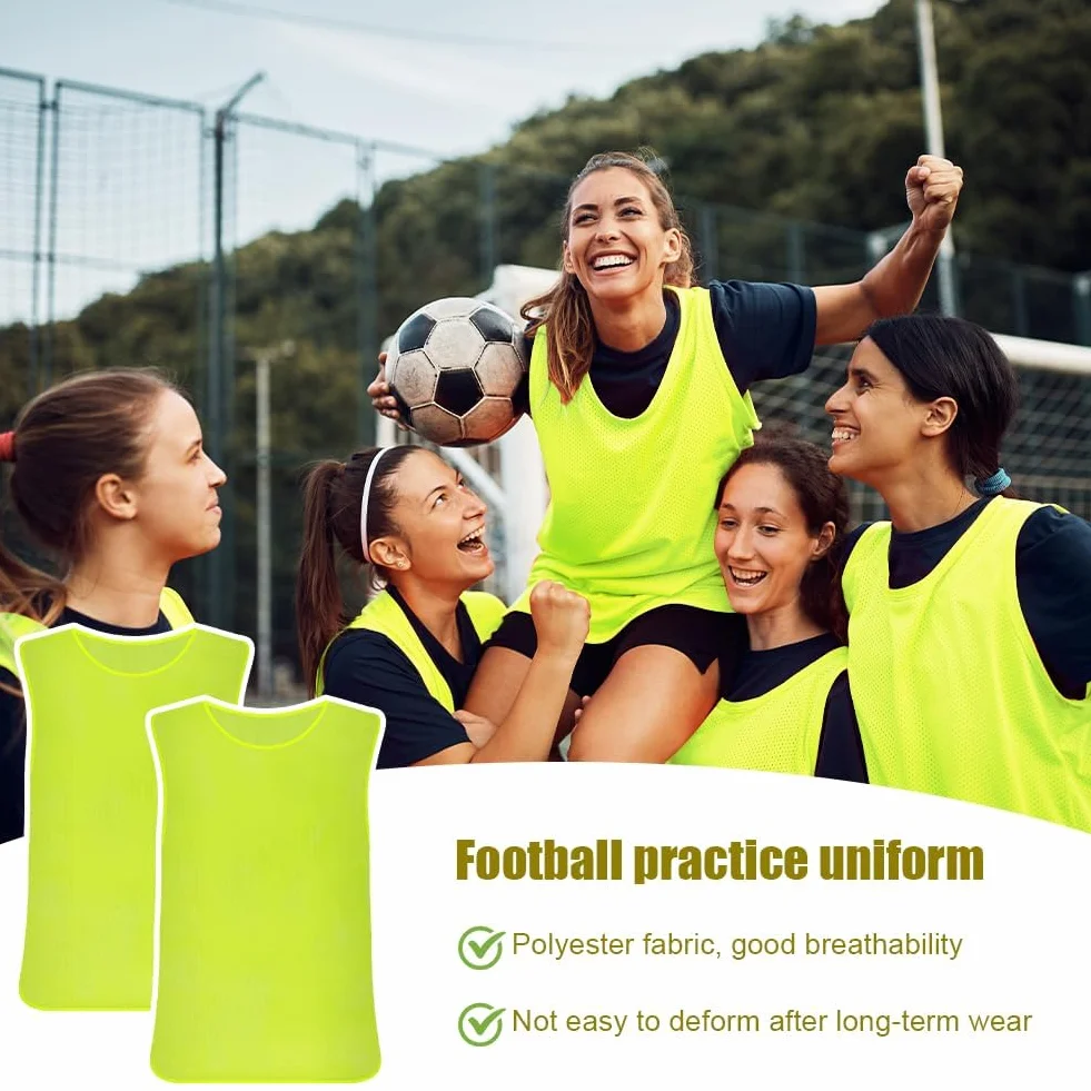 AUYAO Gilet d'entraînement de Football, Chasubles Sport, Maille Scrimmage Training Gilets, Respirant Dossard