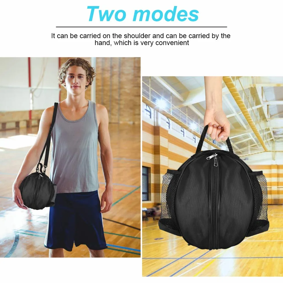 Sac pour Ballon avec Filet de Basket-Ball Étanche Sac à Bandoulière Portable Sac de Transport pour Basket-Ball Football Volley-Ball