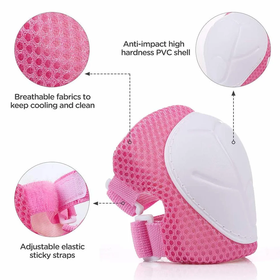 Casque Vélo Enfant Kit de Protections Genouillères Coudières Poignet pour Skateboard Roller BMX
