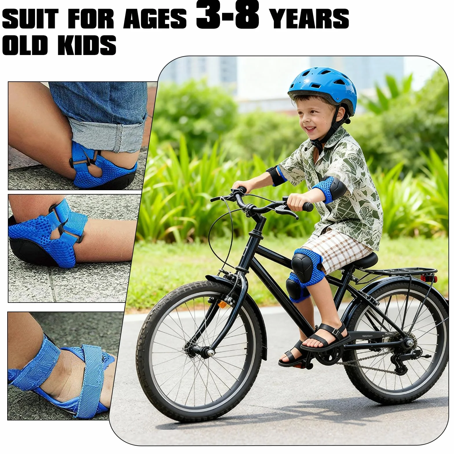 Zorplex Kit de Protection Enfant 6 en 1, Genouillères, Coudières, Protèges-Poignets pour Patin à Roulettes, Velo, Skateboard