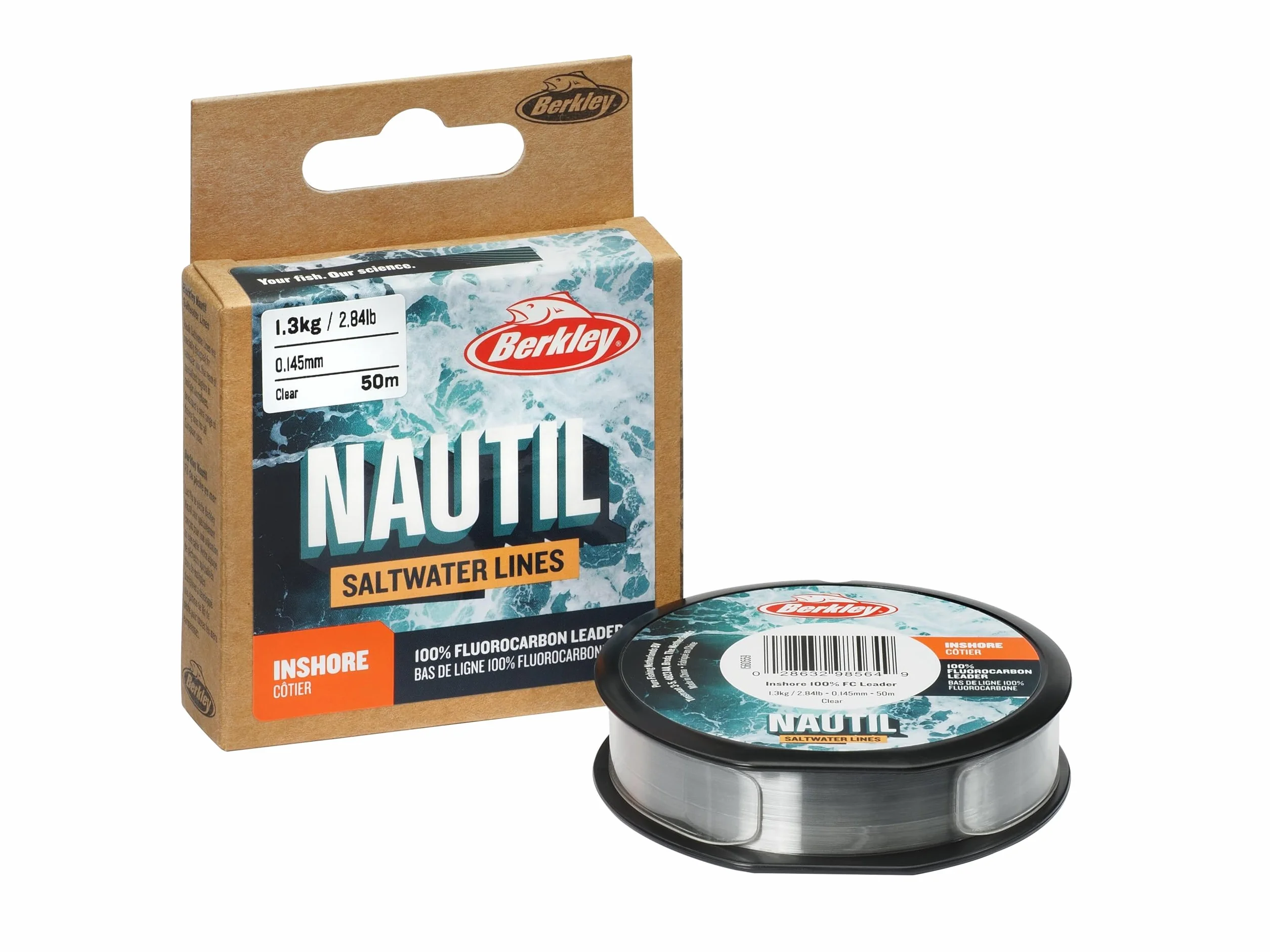 Berkley Nautil Inshore Ligne de pêche fluorocarbone Transparent