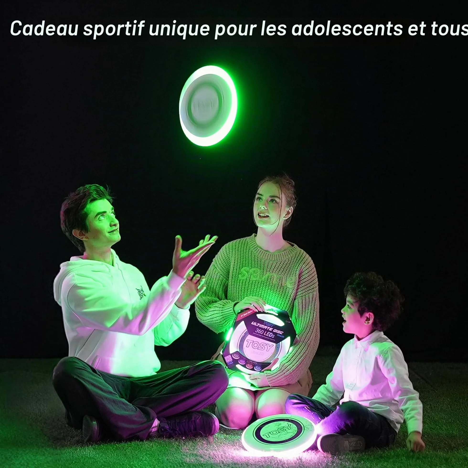 TOSY Disque Volant 36 LED RVB 16 Millions Couleurs Rechargeable Frisbee 175g Cadeau Noël
