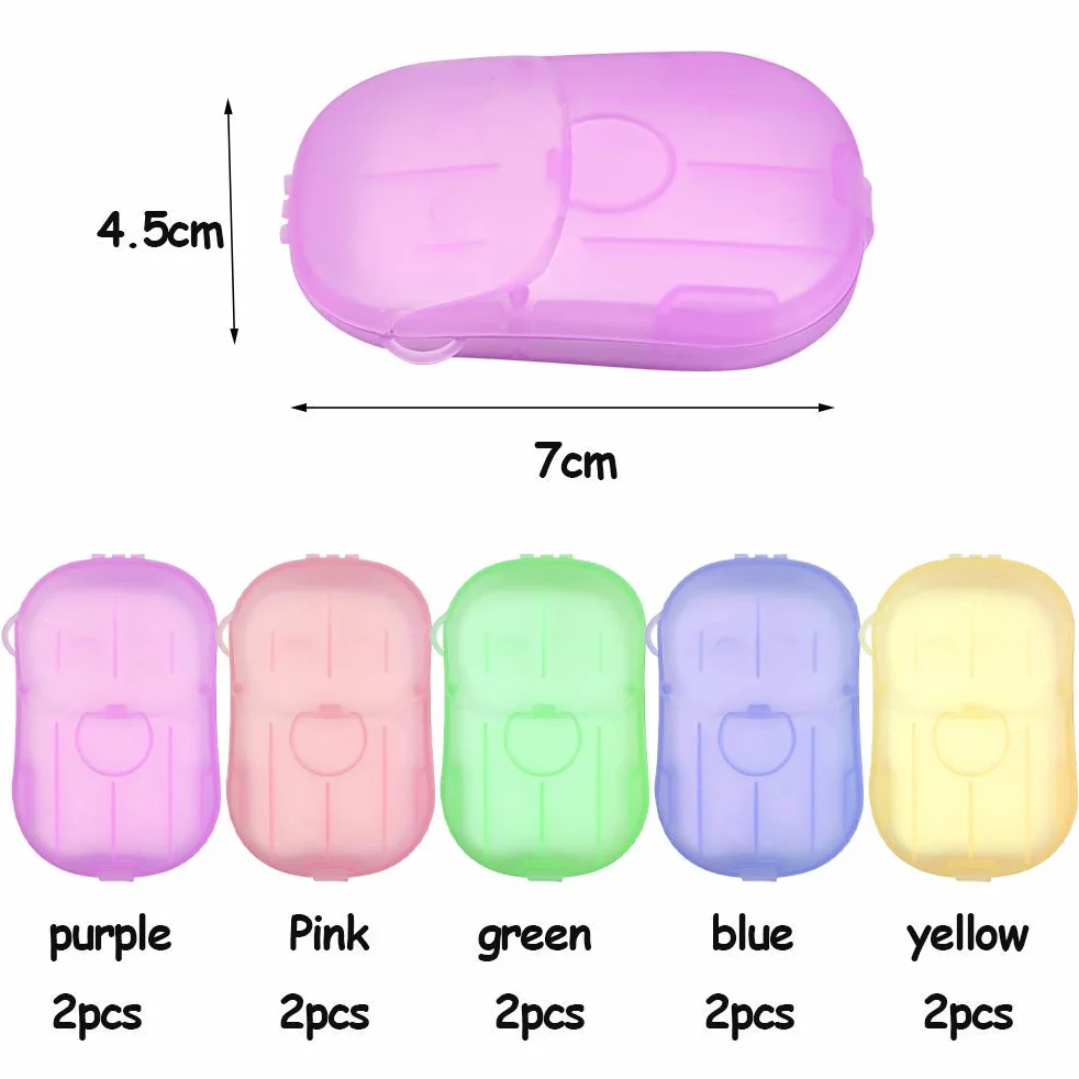 TIMESETL Savon en Papier jetables 200 Feuilles 10 boîtes Portable Camping Lavage Plein air