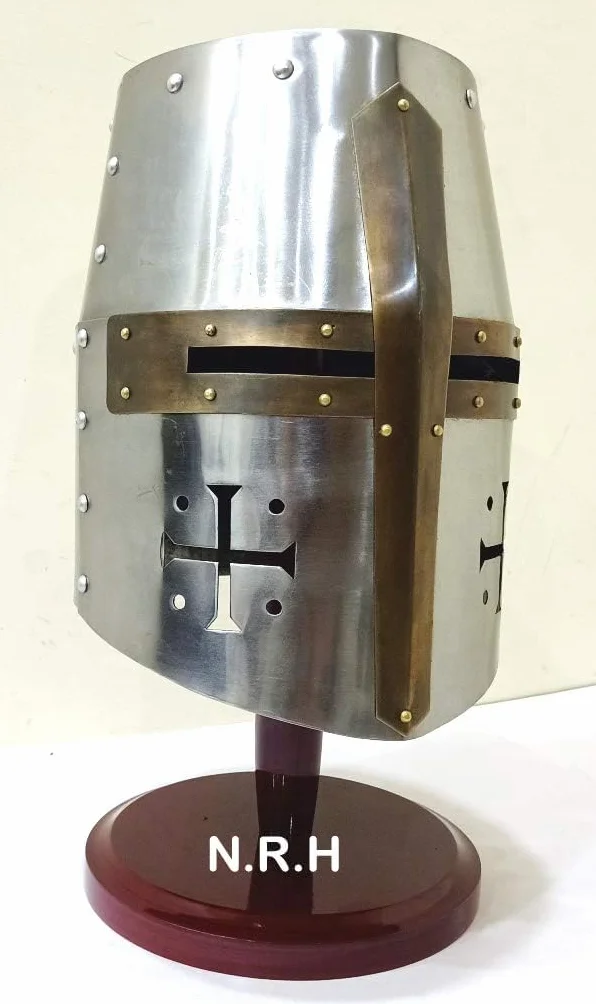 Nautical Replica Hub Casque médiéval chevalier templier avec support
