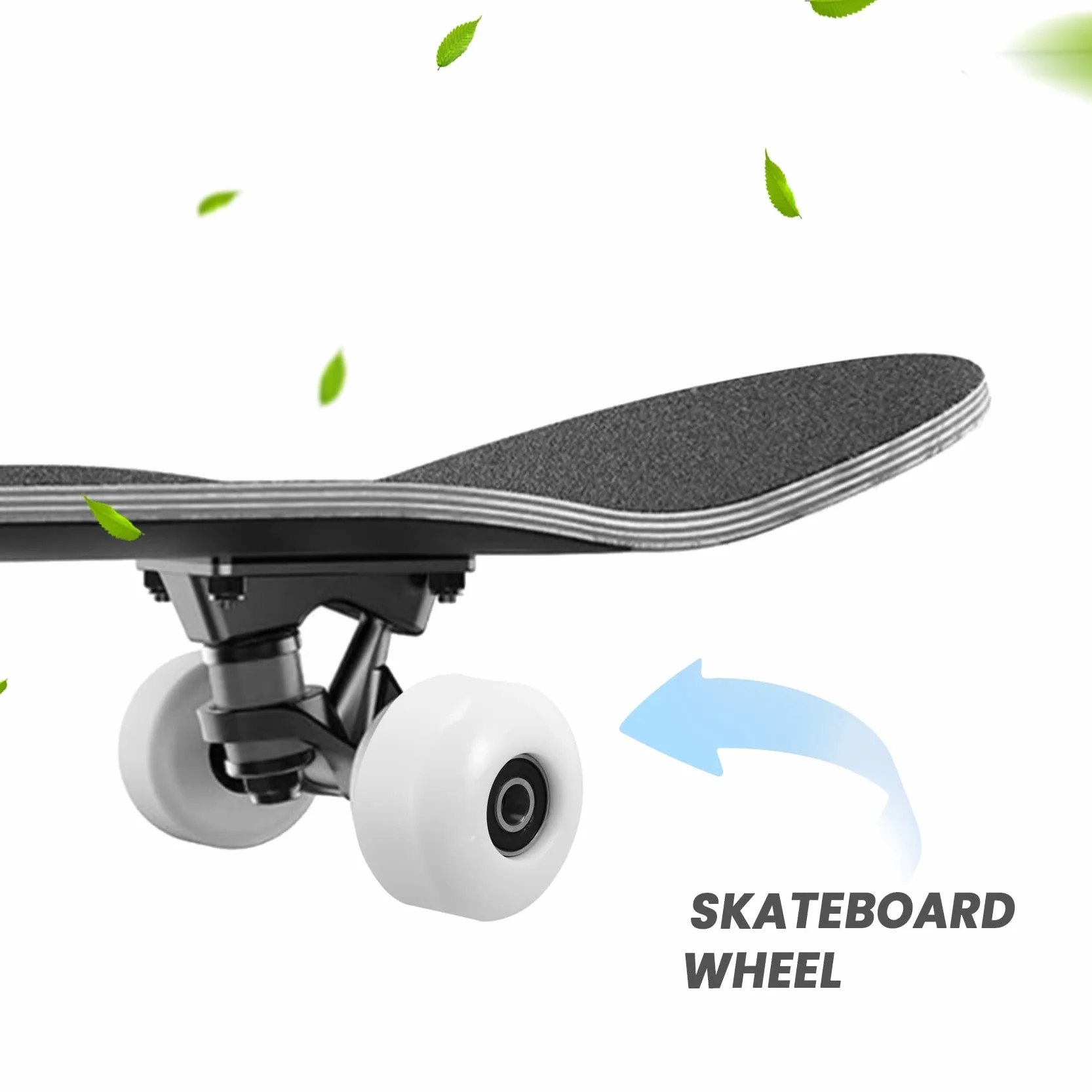 Roues de Planche à roulettes 52x30mm PU Street Cruiser Longboard Roulements Ensemble de 4 Blanc