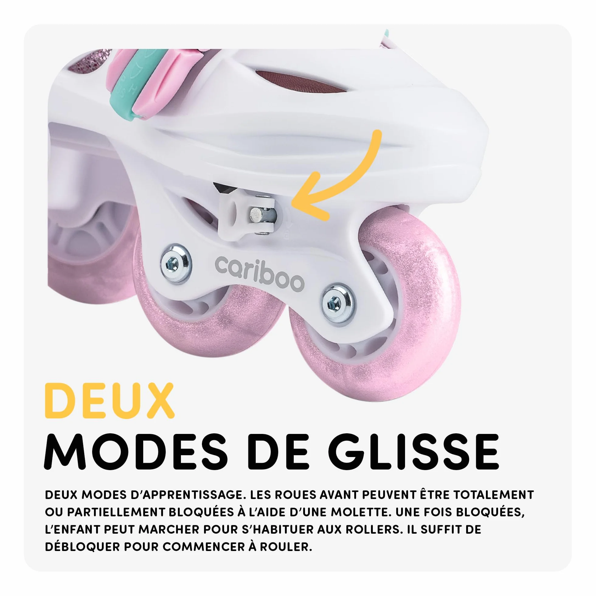 Cariboo Patins à roulettes pour Enfants Ajustables Débutants Set avec Protège-Genoux Coudières Protège-Poignets Ballerina