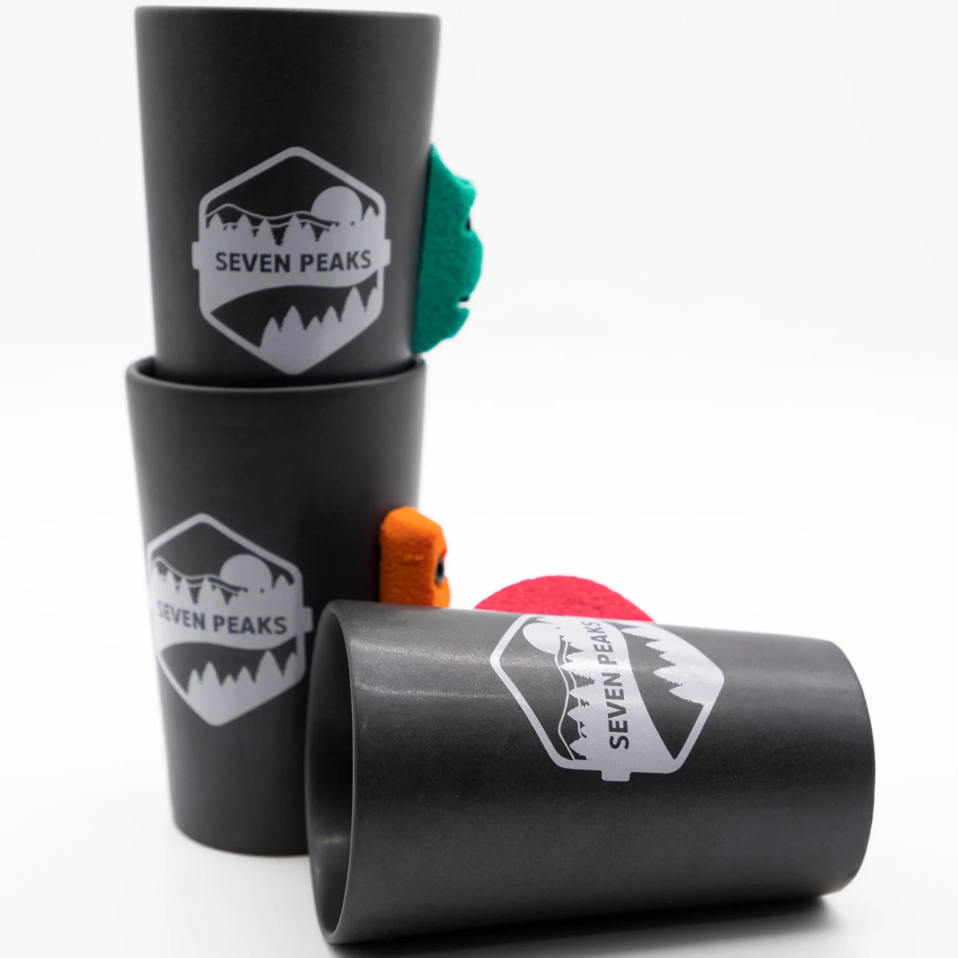 Seven Peaks Ceramic Climbing and Adventure Mug Professional Climbing Grip Microwave Safe Water Resistant Set of 3