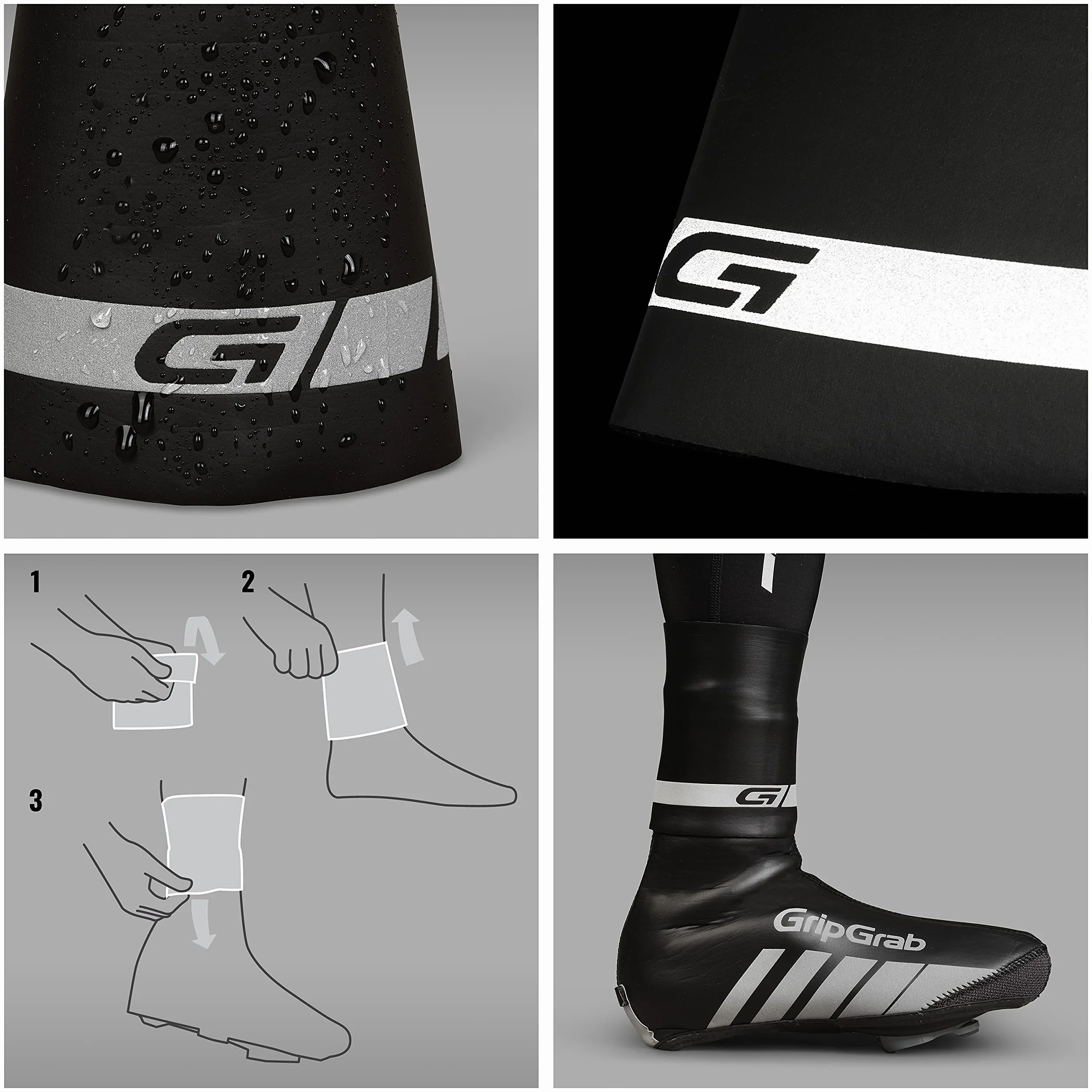 GripGrab CyclinGaiter Chevilles Couvre-chaussures Néoprène Cyclisme Pluie Imperméables Vélo