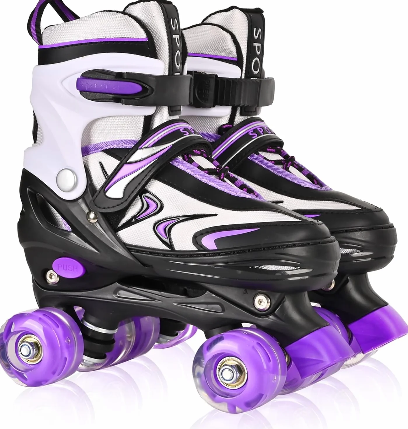 Patins à roulettes ajustables pour enfants débutants, 4 tailles