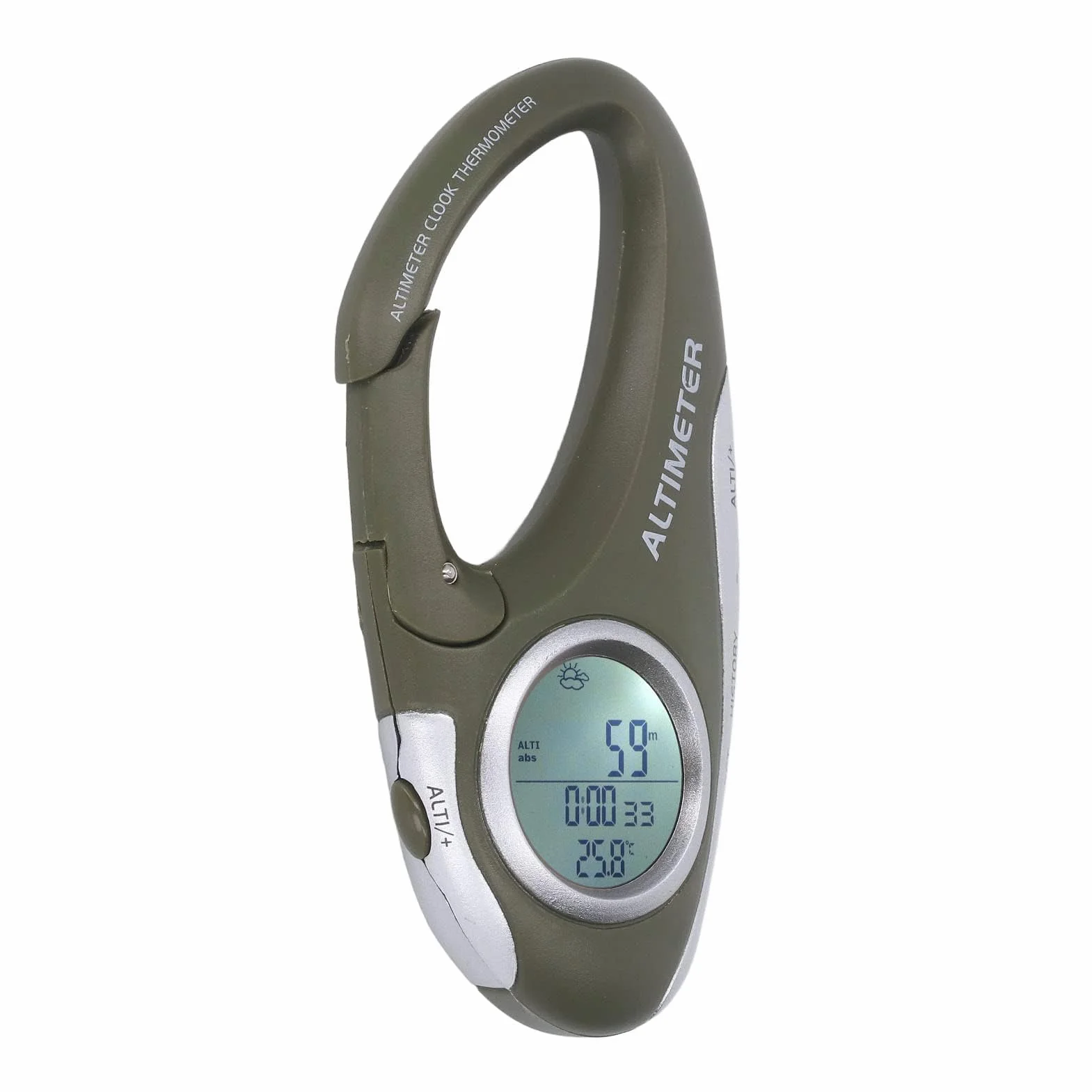 Baromètre Altimètre Numérique LCD avec Boussole Thermomètre ABS pour Escalade Camping Sports Plein Air Pile CR2032