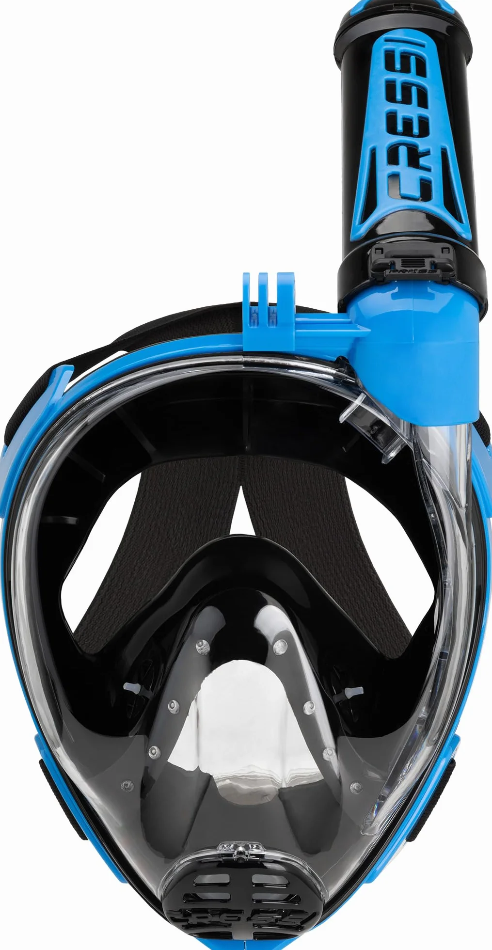CRESSI Duke Action Full Face Mask Masque Intégral CO2 Safe Grande Vision Snorkeling No Fog avec Tuba Dry Support pour Caméra d’Action