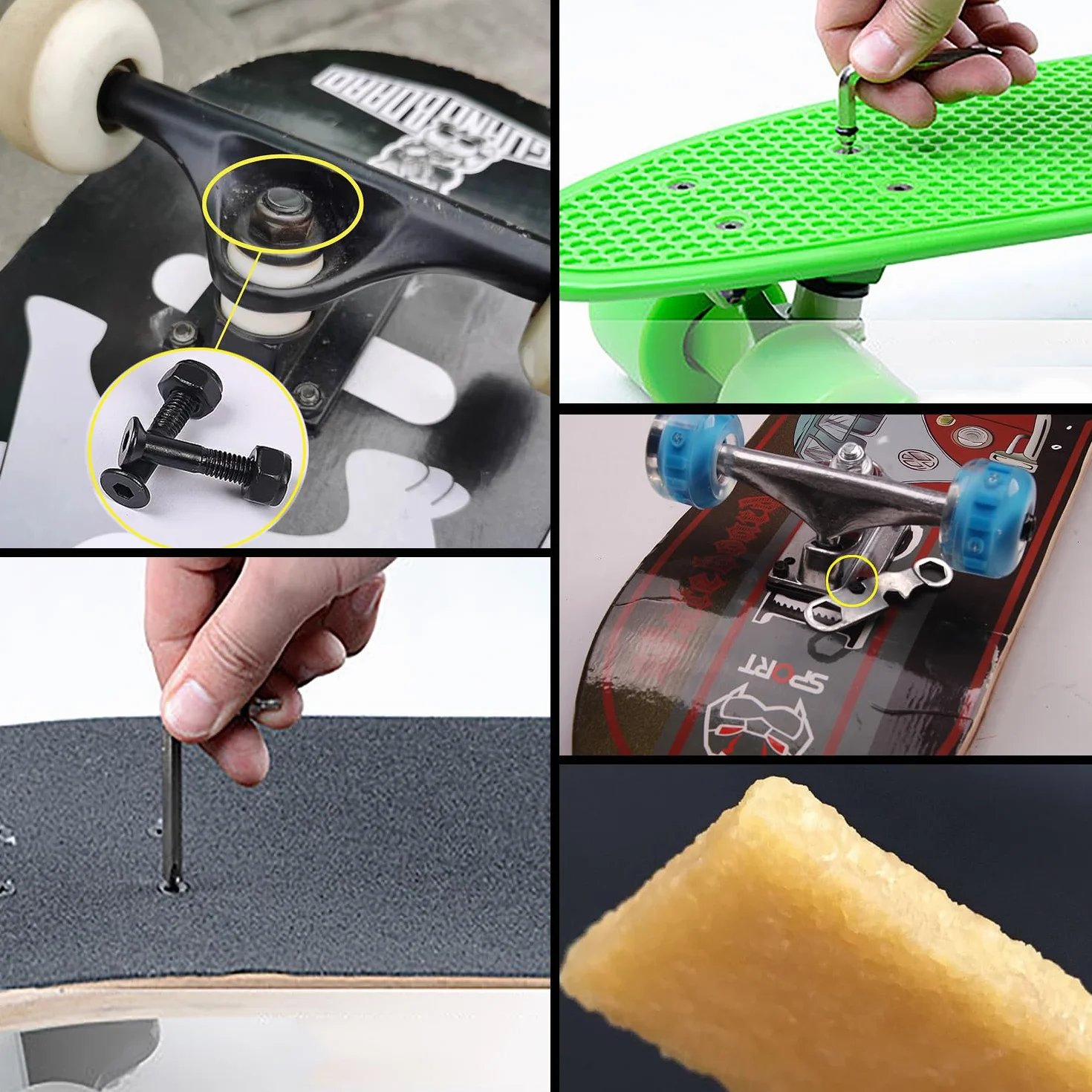 Y-Tool multifonction portable pour skateboard avec clé Allen six pans 15 pièces