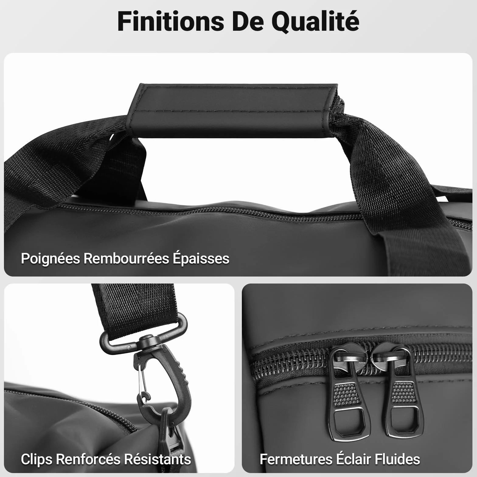 Sac de Sport Homme 57L avec Compartiment à Chaussures Séparé et Poche Imperméable