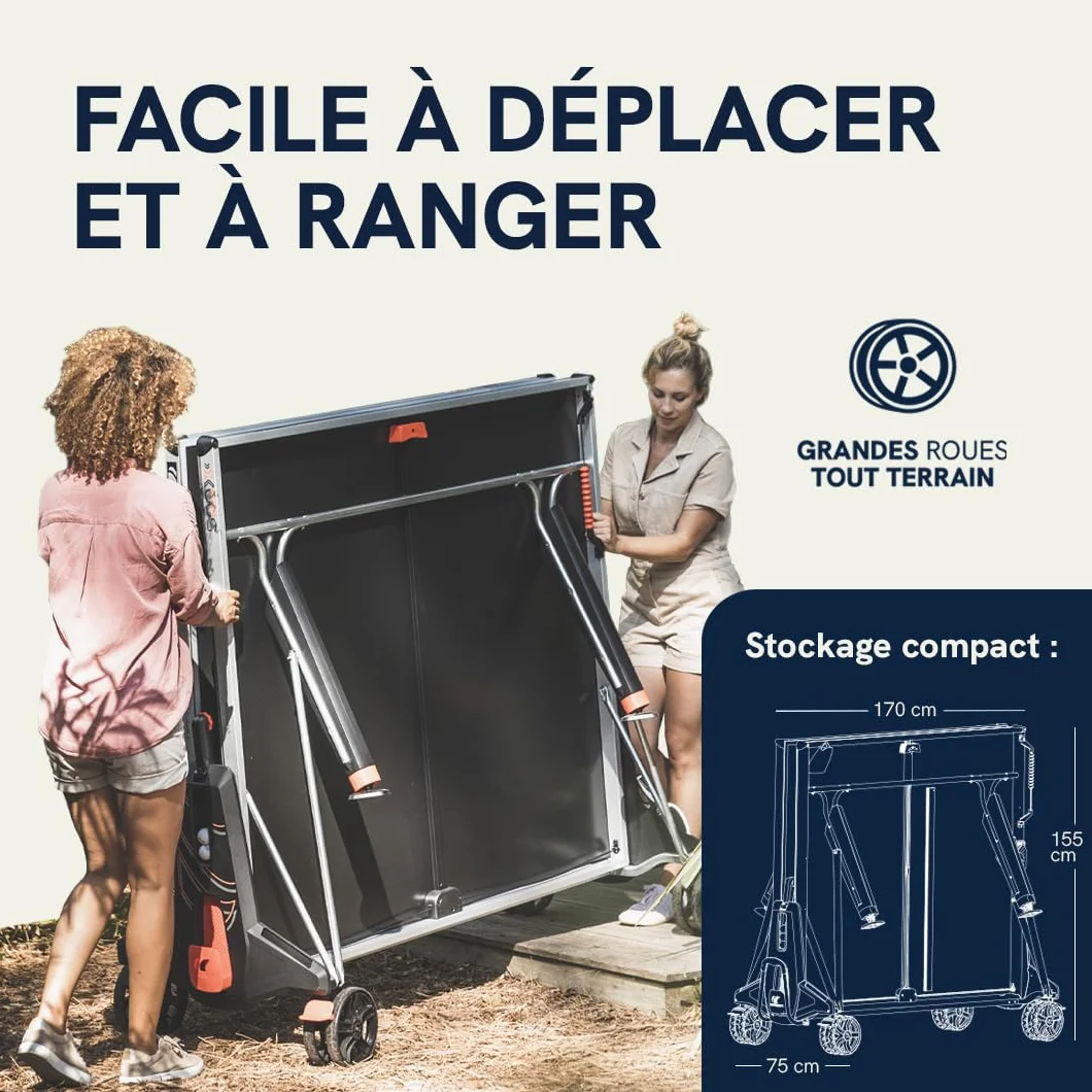 Cornilleau 500X Table de Ping Pong d'Extérieur Loisir 6mm Bleu Noir