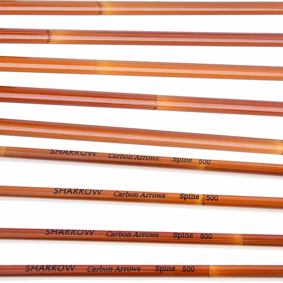 SHARROW 32" Flèche de Carbone Spine 500 Flèche Chasse avec Plumes Naturelles Tir à l'Arc