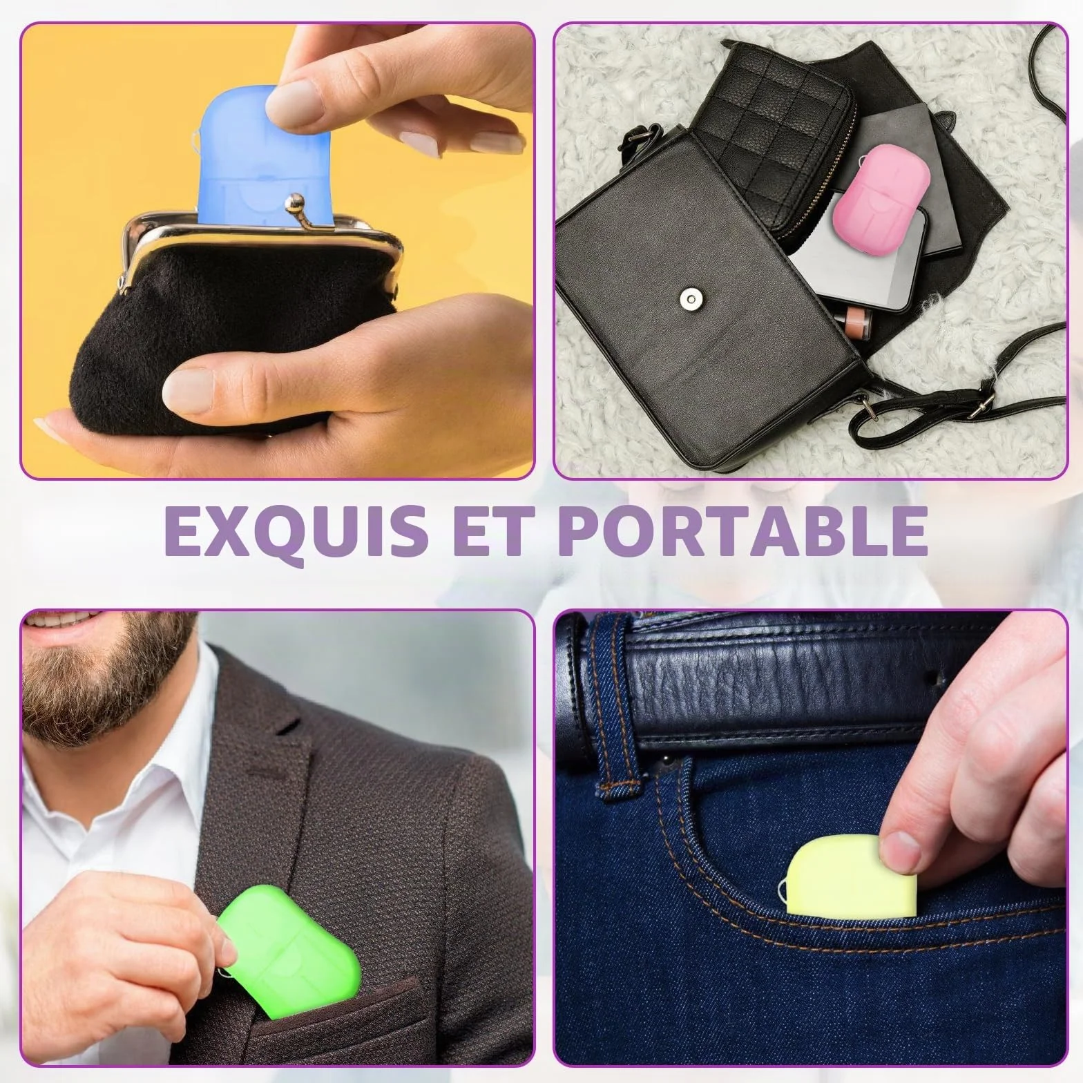 Savon en Papier Jetables 300 Feuilles 15 Boîtes Mini Portable Voyage Camping