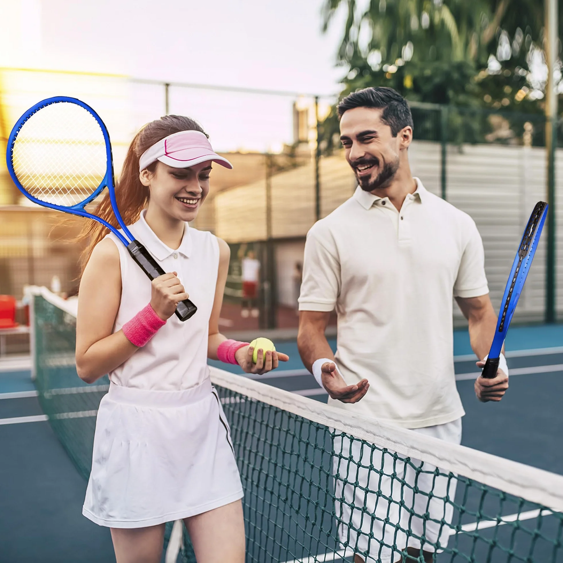 HIRALIY Ensemble de Raquettes de Tennis 68,6 cm pour Adultes, 2 Raquettes Pré-cordées, 2 Bandes, 3 Balles, Sac