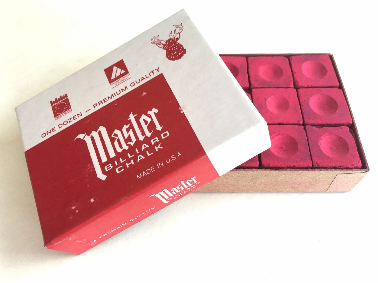 Craie de billard Master lot de 12 rouge