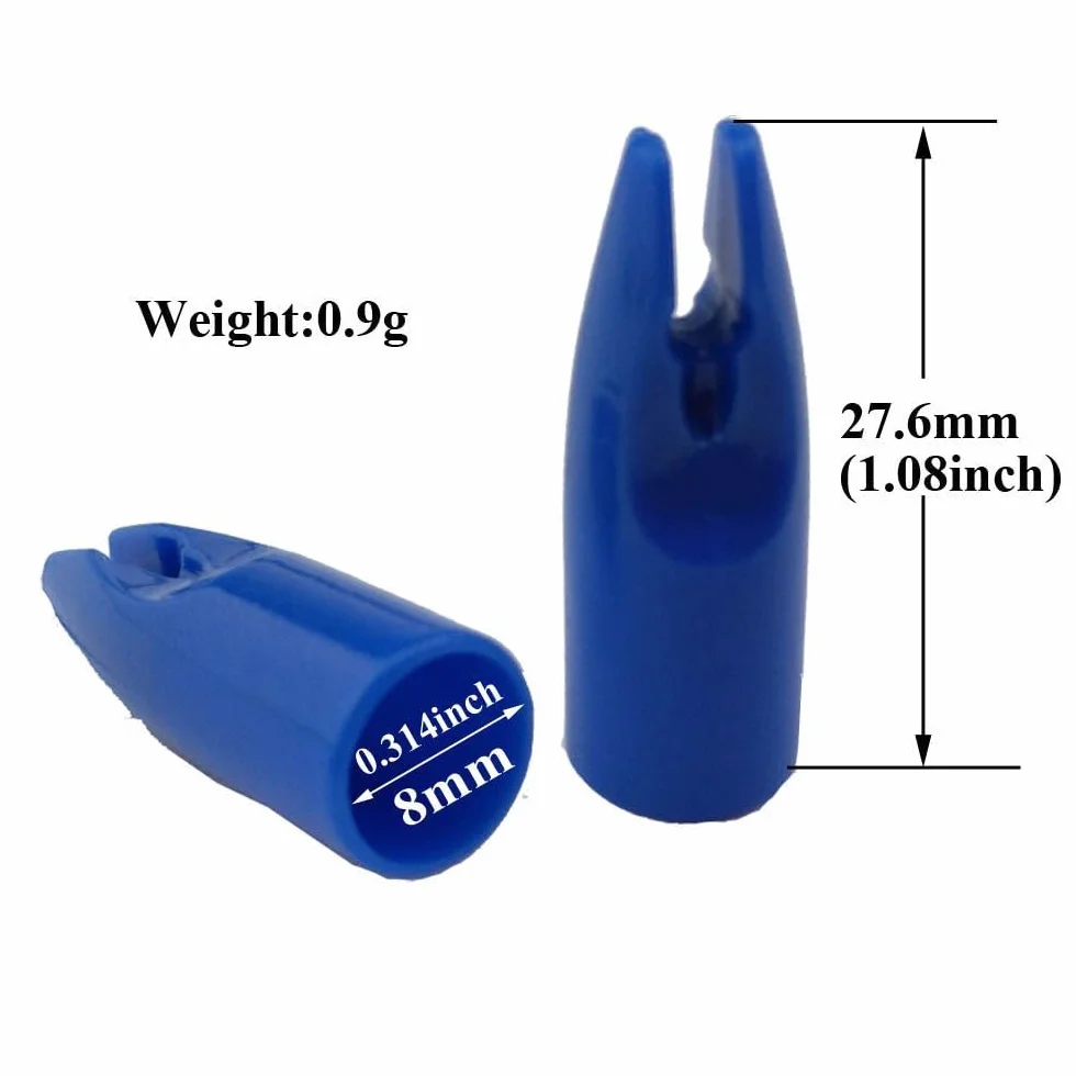 60 Pcs Flèches de Tir à l'arc Nock Remplacement pour ID 8 mm Shaft Plastic Cams DIY