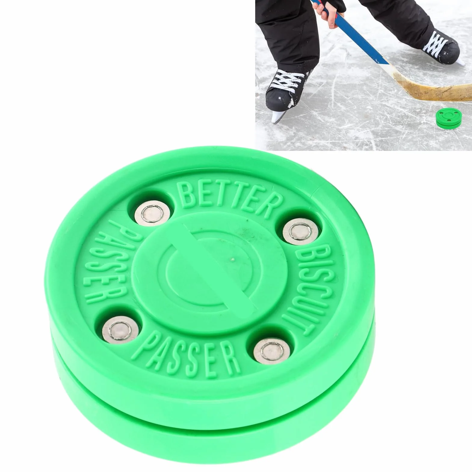 Puck de Hockey Polyoxyméthylène Green pour Entraînement Quotidien Accessoires de Table de Jeu