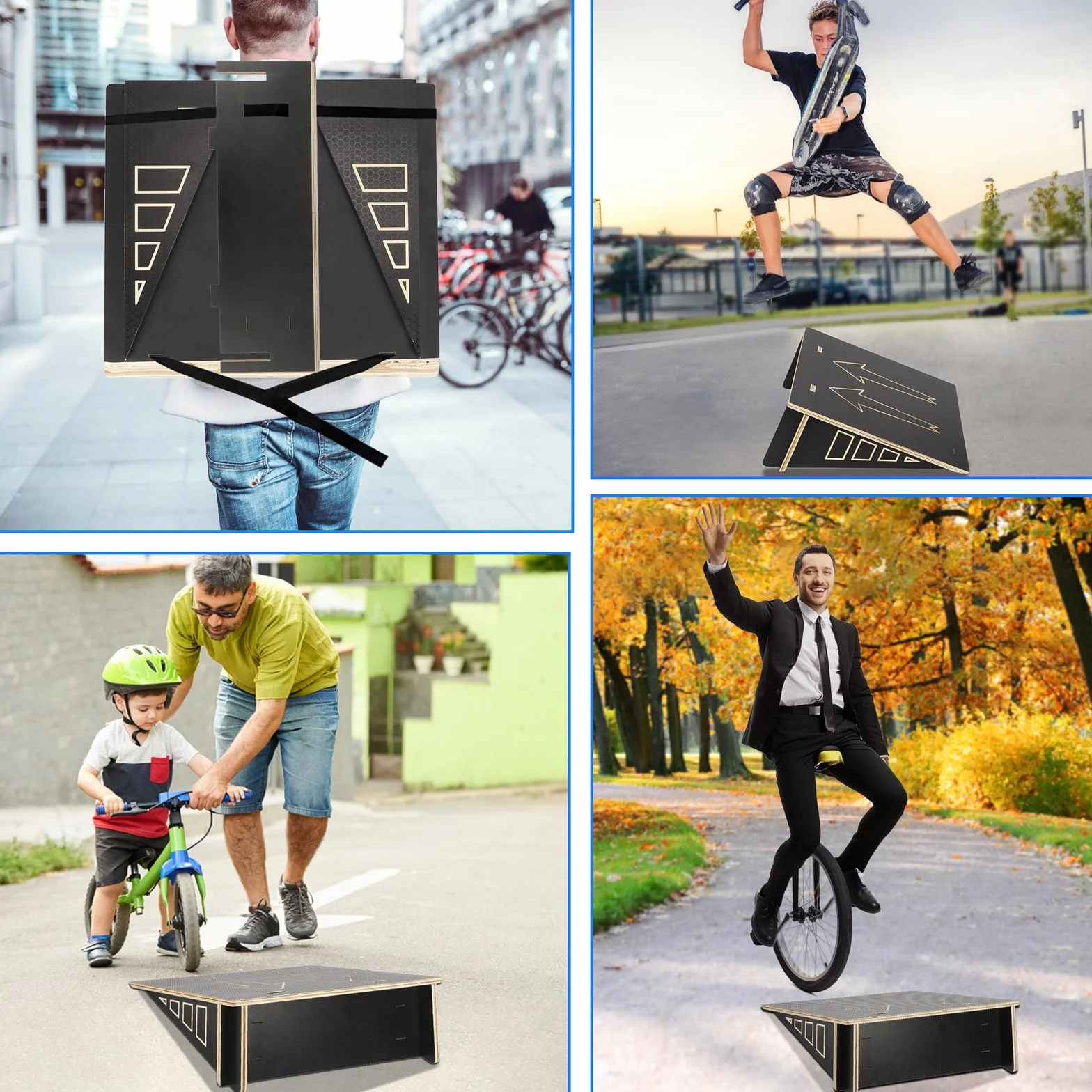 Rampe de skateboard 60 x 56,6 x 21 cm portable pour cour et jardin