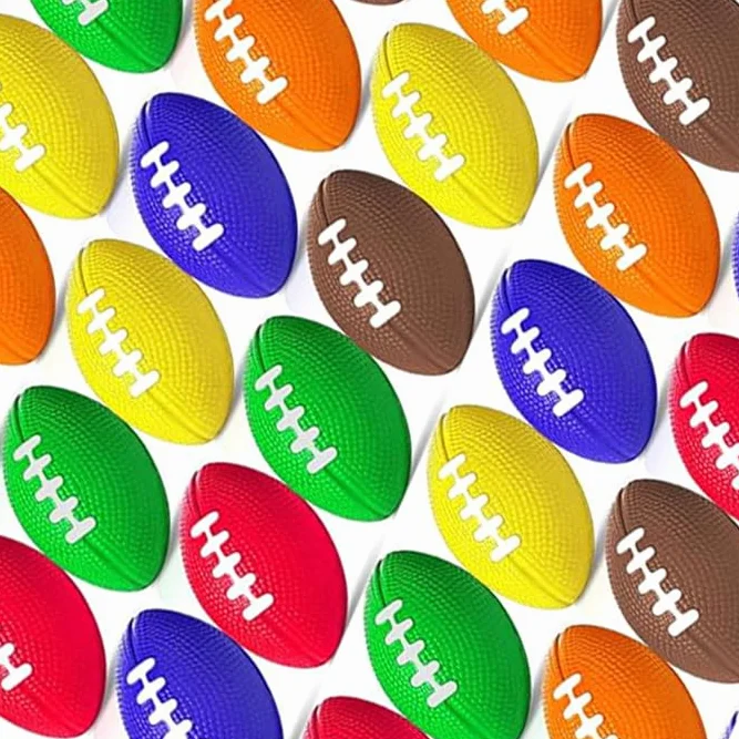 48 Pièces Mini Ballon de Football américain en Mousse 5.5cm Balles Anti-Stress Rugby 6 Couleurs