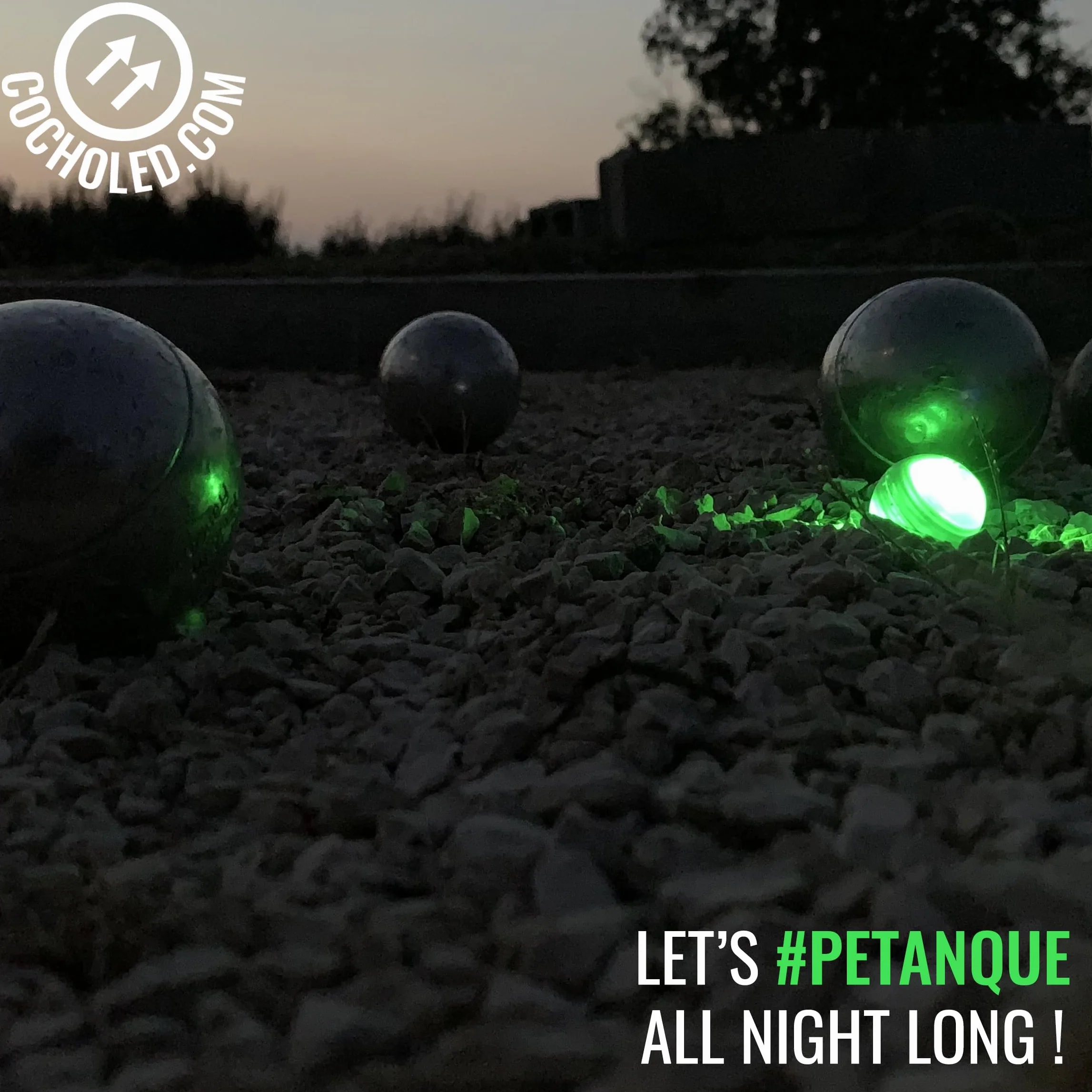 Cochonnet Lumineux Pétanque Vert 1pc