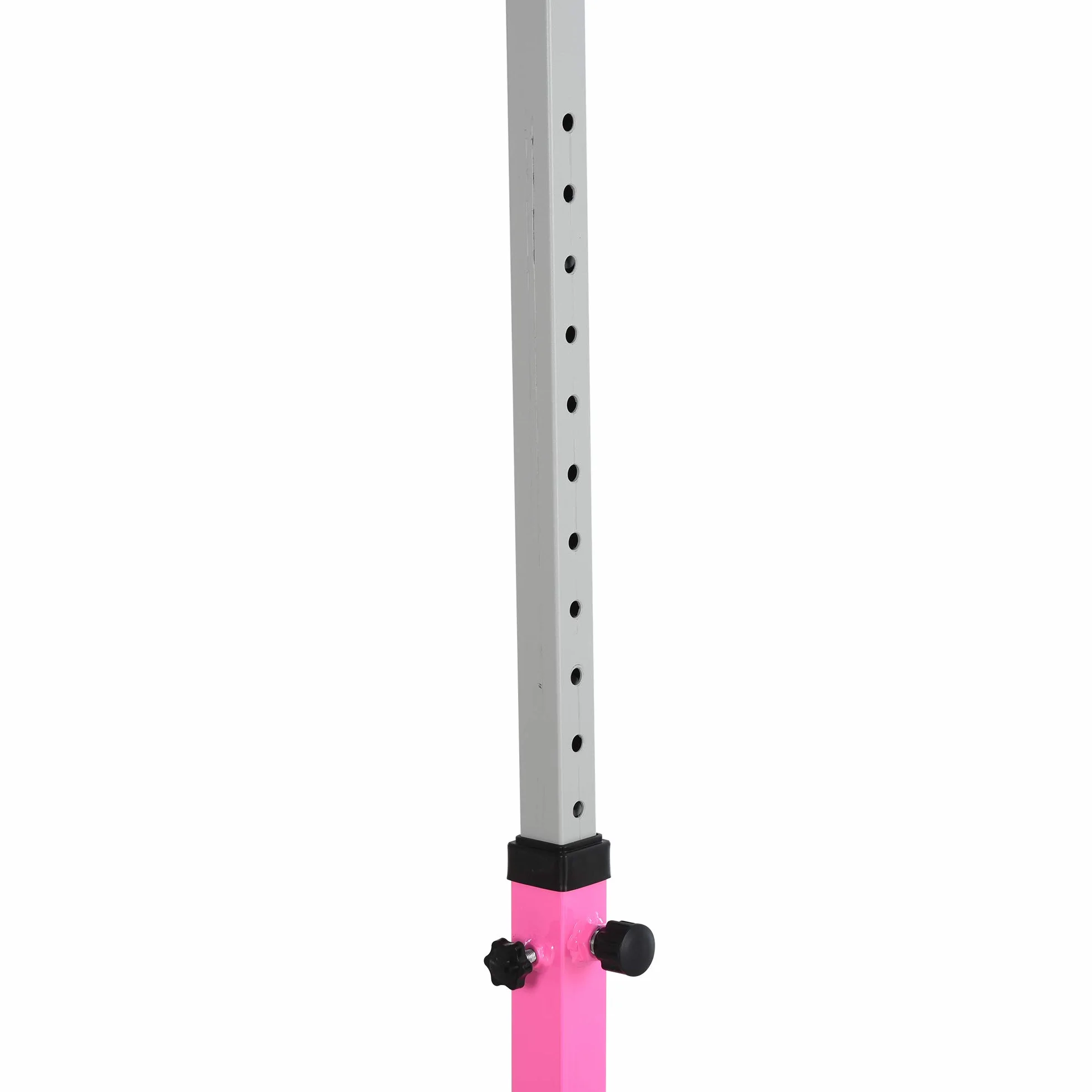 HOMCOM Barre Fixe de Gymnastique Enfant Hauteur Réglable 13 Niveaux 92-150 cm Acier Bois de Hêtre Antidérapant