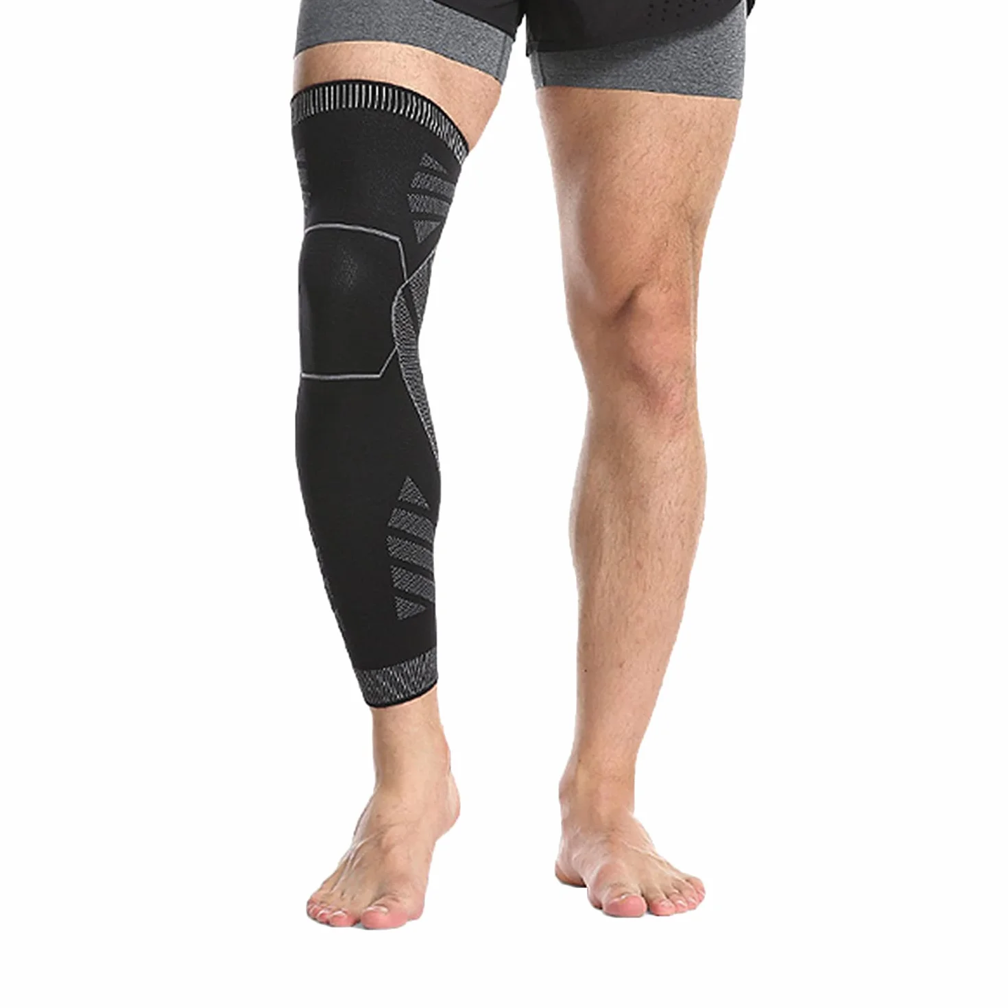 Compression Genouillère Manchon Jambe Pleine Longueur Antidérapant Respirante Cycliste Course Cyclisme Jogging Fitness Basketball