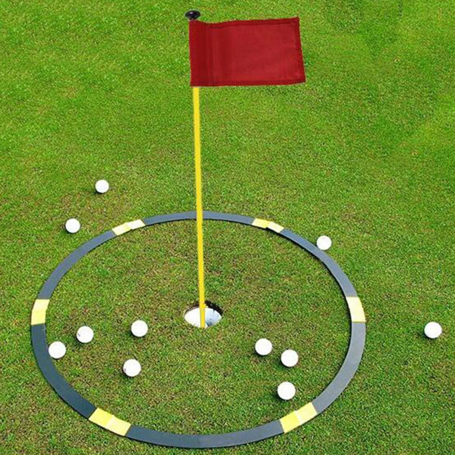 Rockible Mini Drapeau de Golf Double Face 420D Nylon Double Couture Entraînement Vert