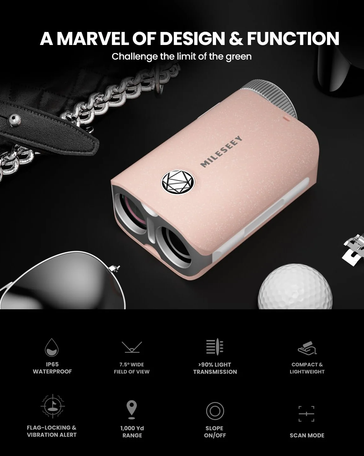 Télémètre Laser Golf IP65 Étanche 1000 Yards Rechargeable Haut de Gamme