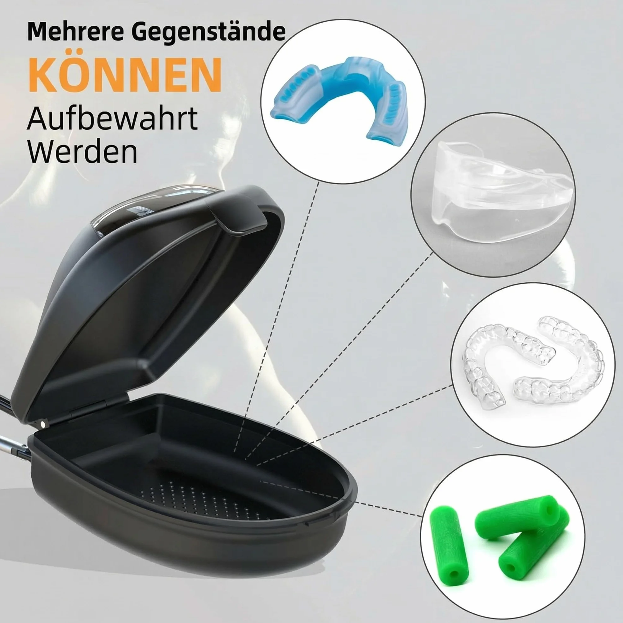 ARGOMAX Étui de protection pour protège-dents de sport avec mousqueton, noir