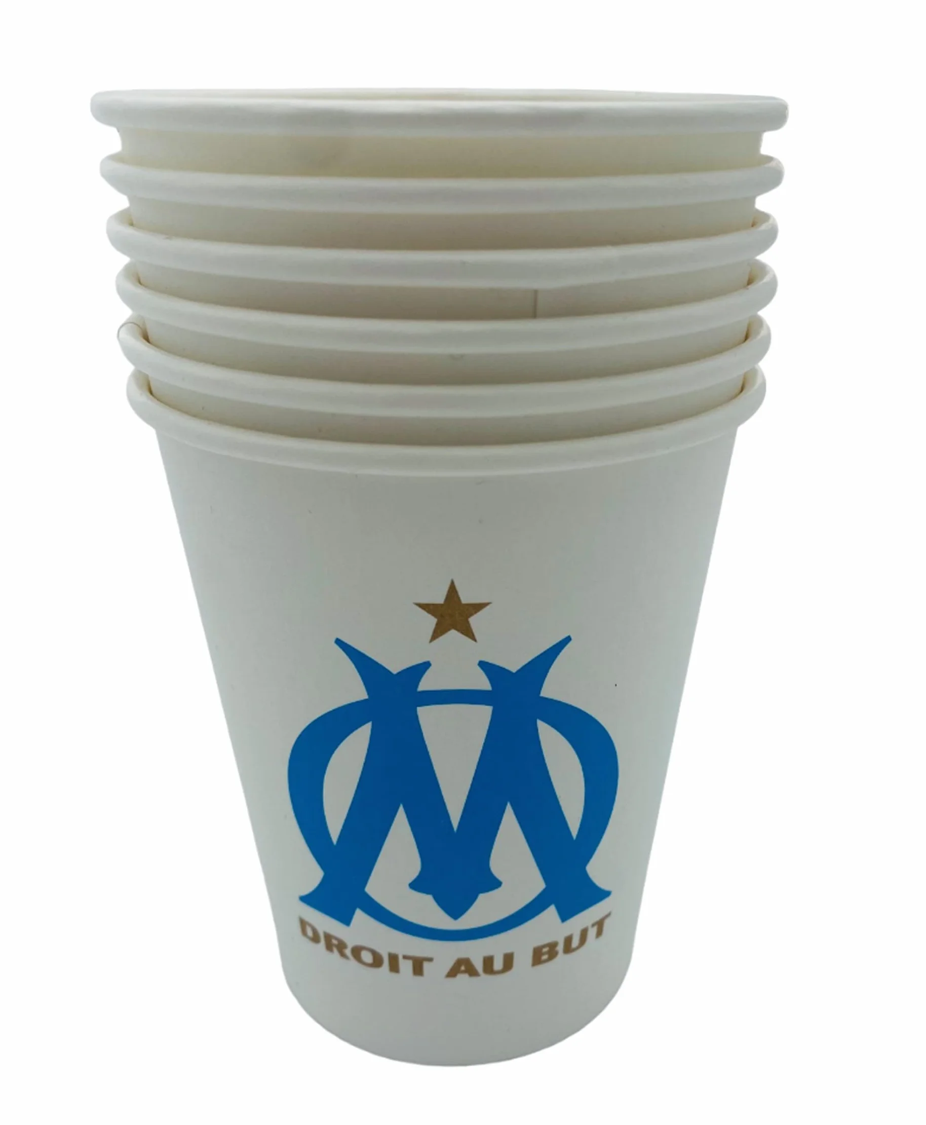 OLYMPIQUE DE MARSEILLE 12 x verre gobelet jetable 25cl OM Collection officielle