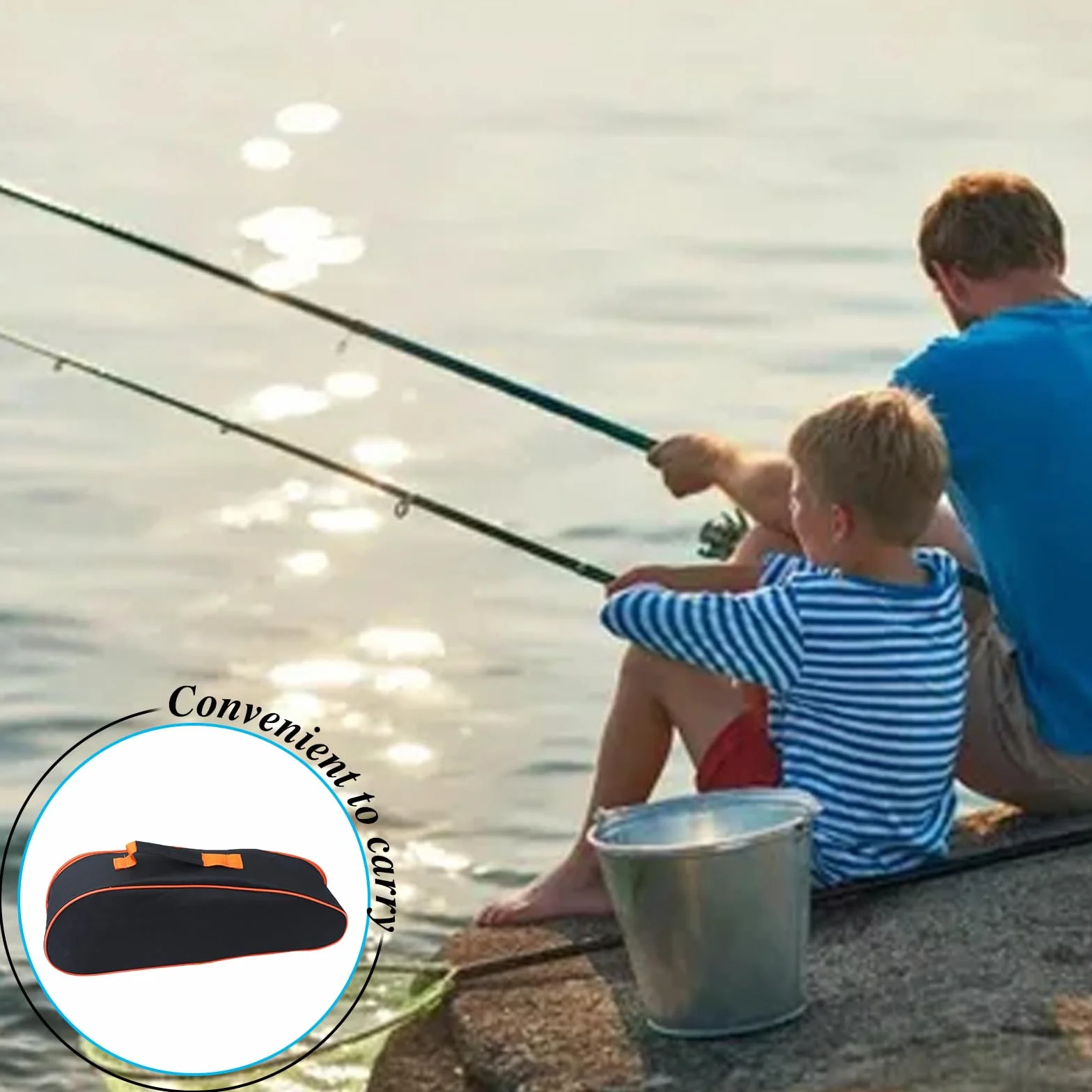 Canne à Pêche Enfant 1,5 m Kit Complet avec Moulinet Boîte d’Appâts Télescopique et Sac