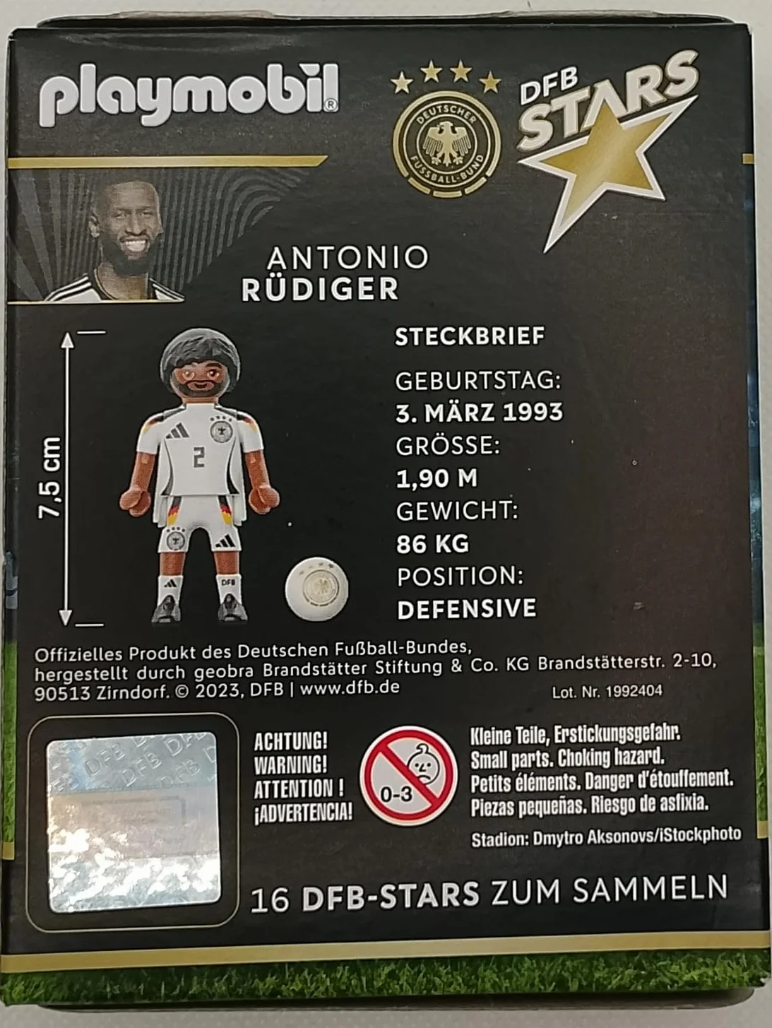PLAYMOBIL DFB Stars Figurine de joueur Antonio Rüdiger - Édition limitée Euro 2024