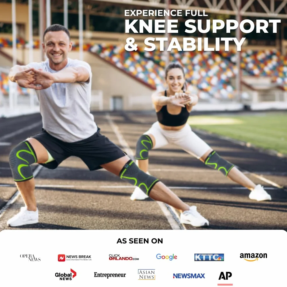 MODVEL Genouillère sport 2 Pièces Ligamentaire Genou, Maintien Compression Genoux Médicales Arthrose Course Douleur
