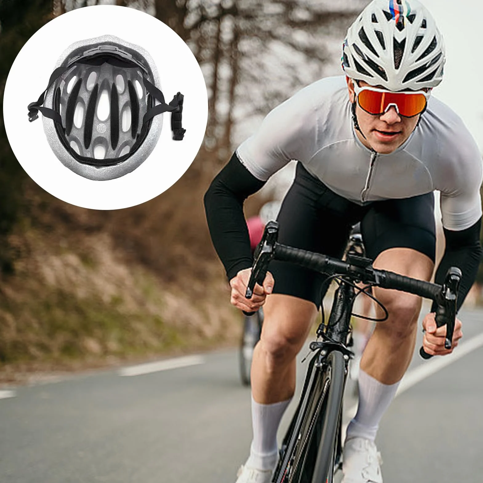 Mousse Casque Velo Coussinet Rembourrage Kit Anti-Collion Intérieurs Accessoires Universels VTT VTC - Noir