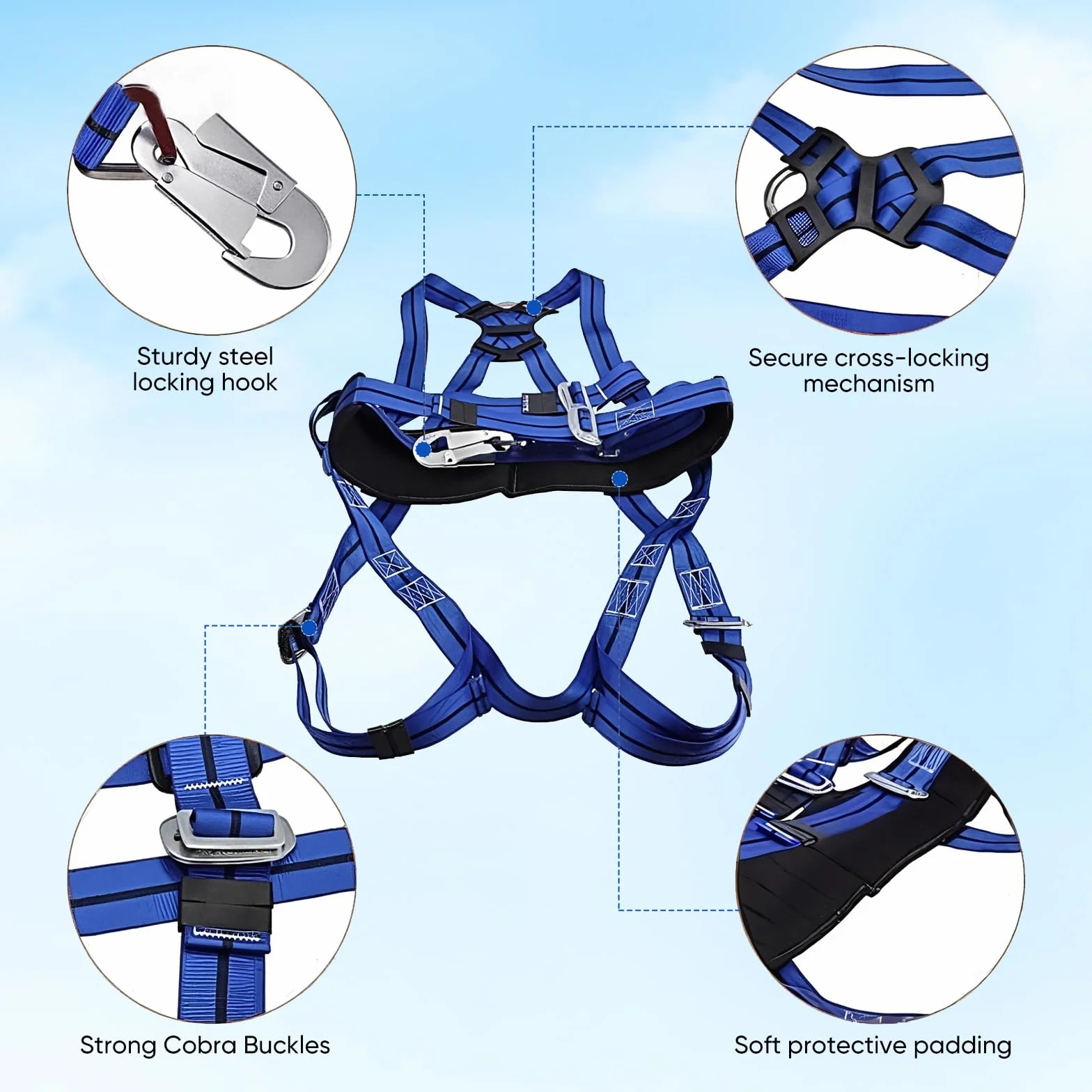 Ensemble de crampons d'escalade avec harnais de sécurité 150 kg pour arboriculteurs sauvetage