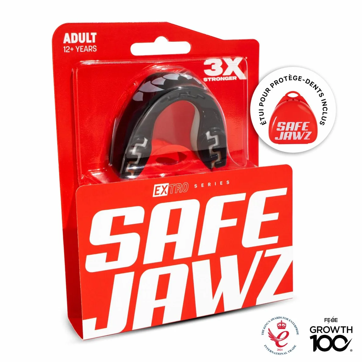 SAFEJAWZ Sport Protège-Dents Coque Dentaire Protection intégrale Rugby MMA Hockey Judo Karate Boxe