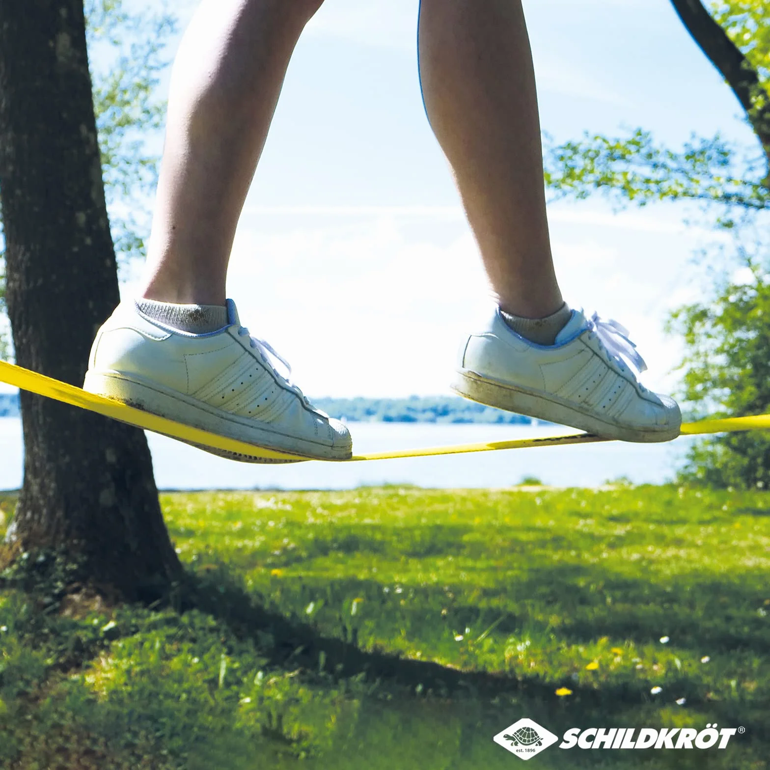 Schildkröt Slackline 15m, Ligne d'Enseignement 5 cm, Débutants Enfants Adultes