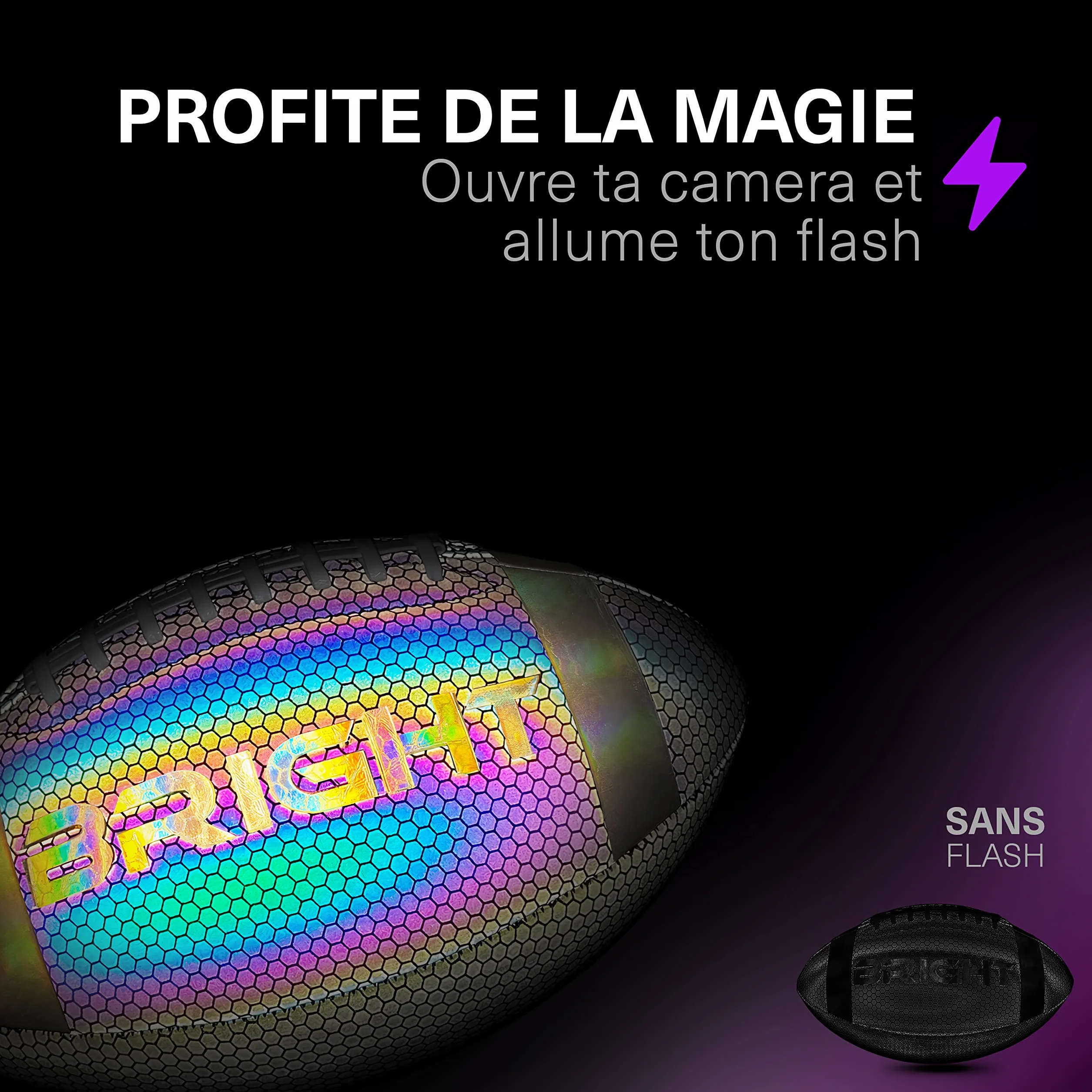 BRIGHT Football américain réfléchissant lumineux dans l'obscurité pour enfants et adultes