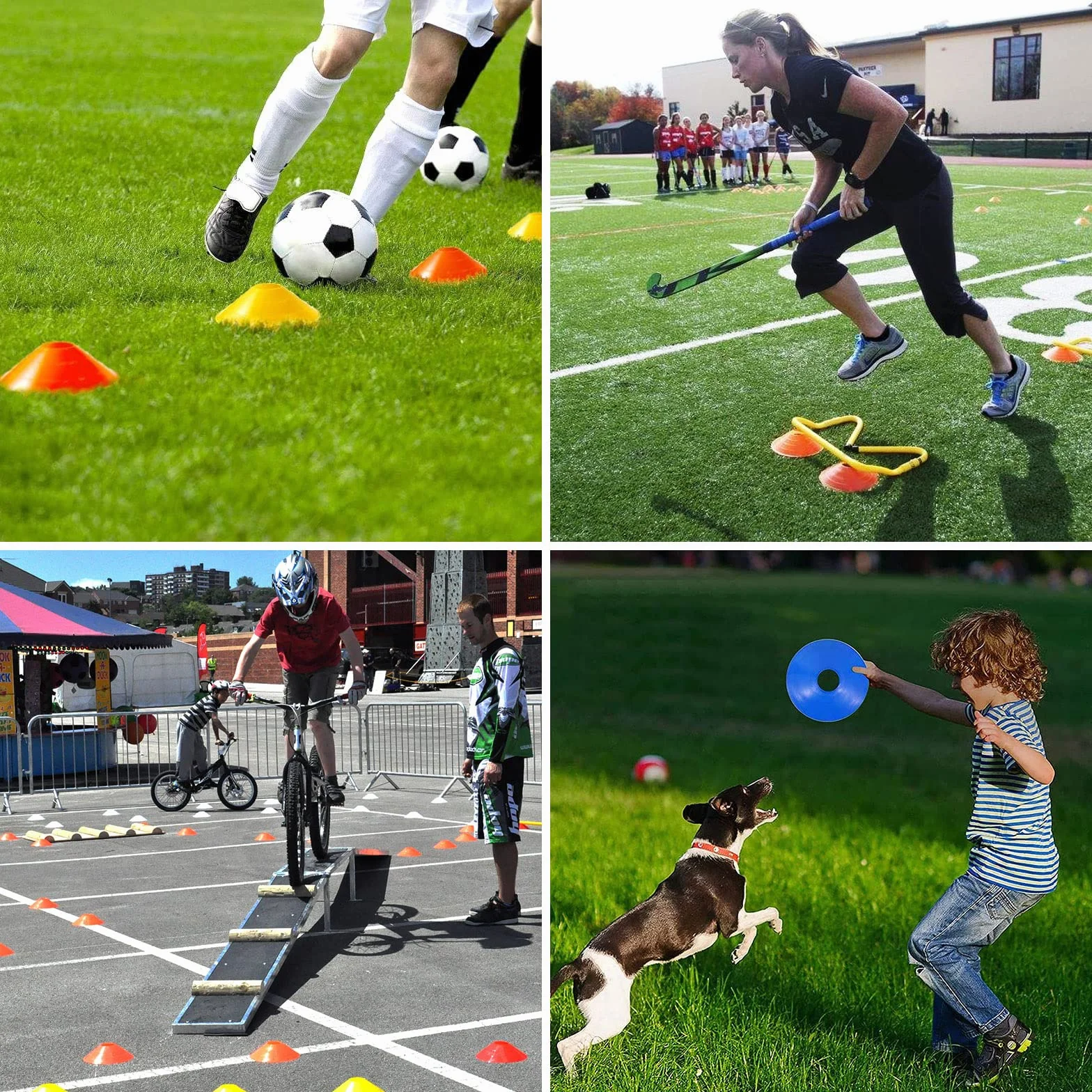 MIVIDE 100pcs Plots Sport 19x5cm Football Entrainement Cône de Disque pour Délimitation Marquage