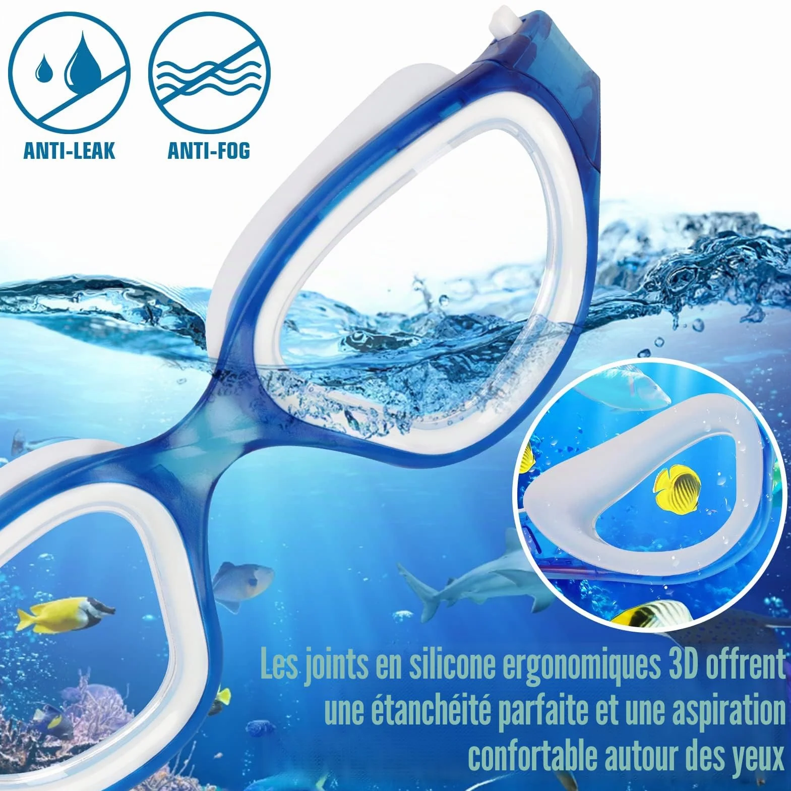 Winline Lunettes de natation à verres polarisés Anti buée Anti UV Étanches