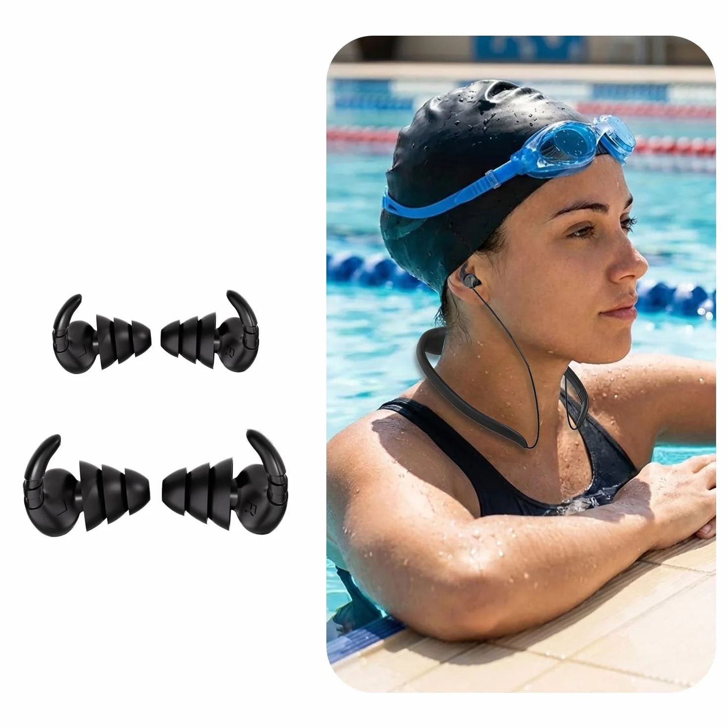 Tayogo Écouteur Natation Bluetooth 5.3 IPX8 Mémoire 32G Lecteur MP3