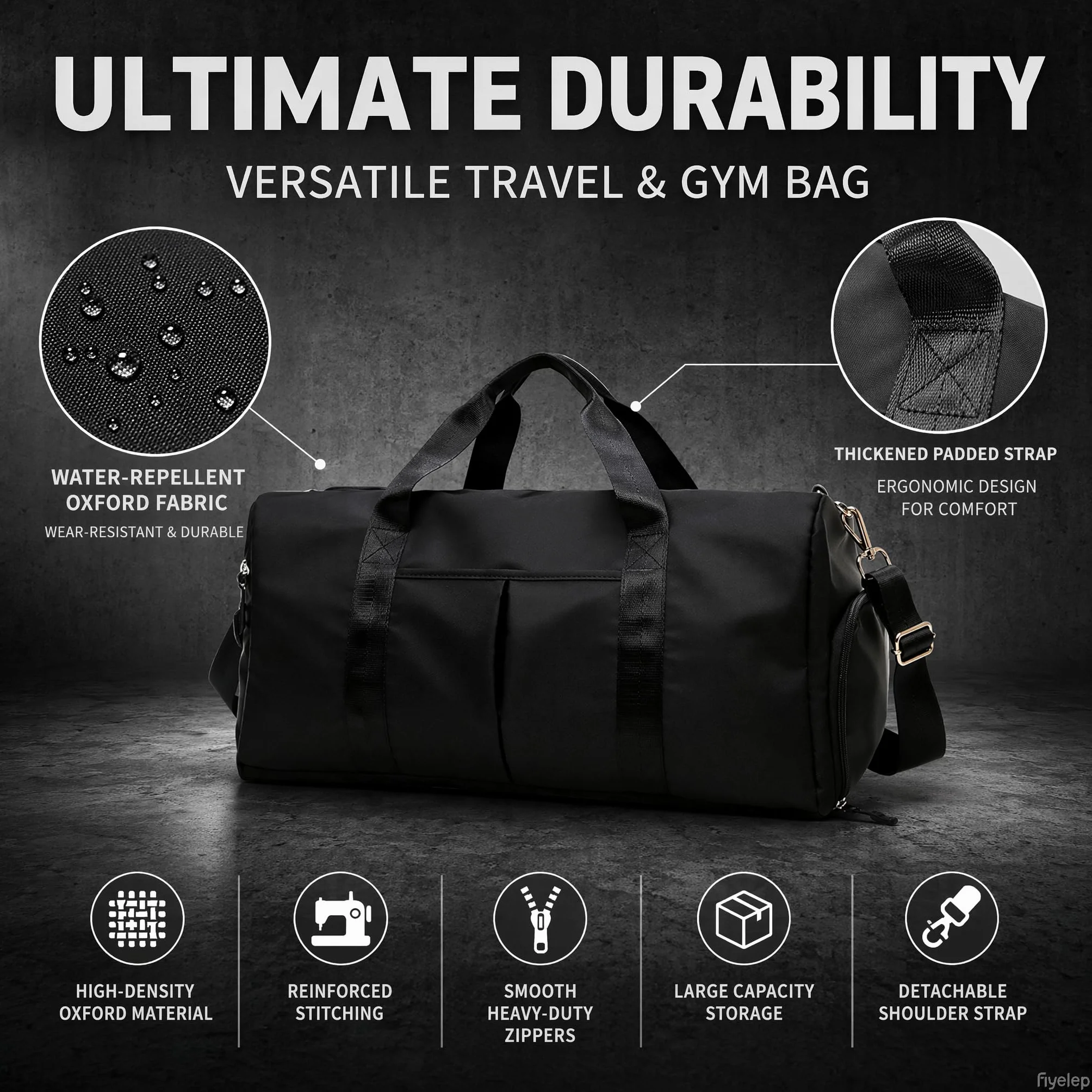 Sac de Sport Femme Homme Léger Compartiment Chaussures Fitness Basketball Voyages