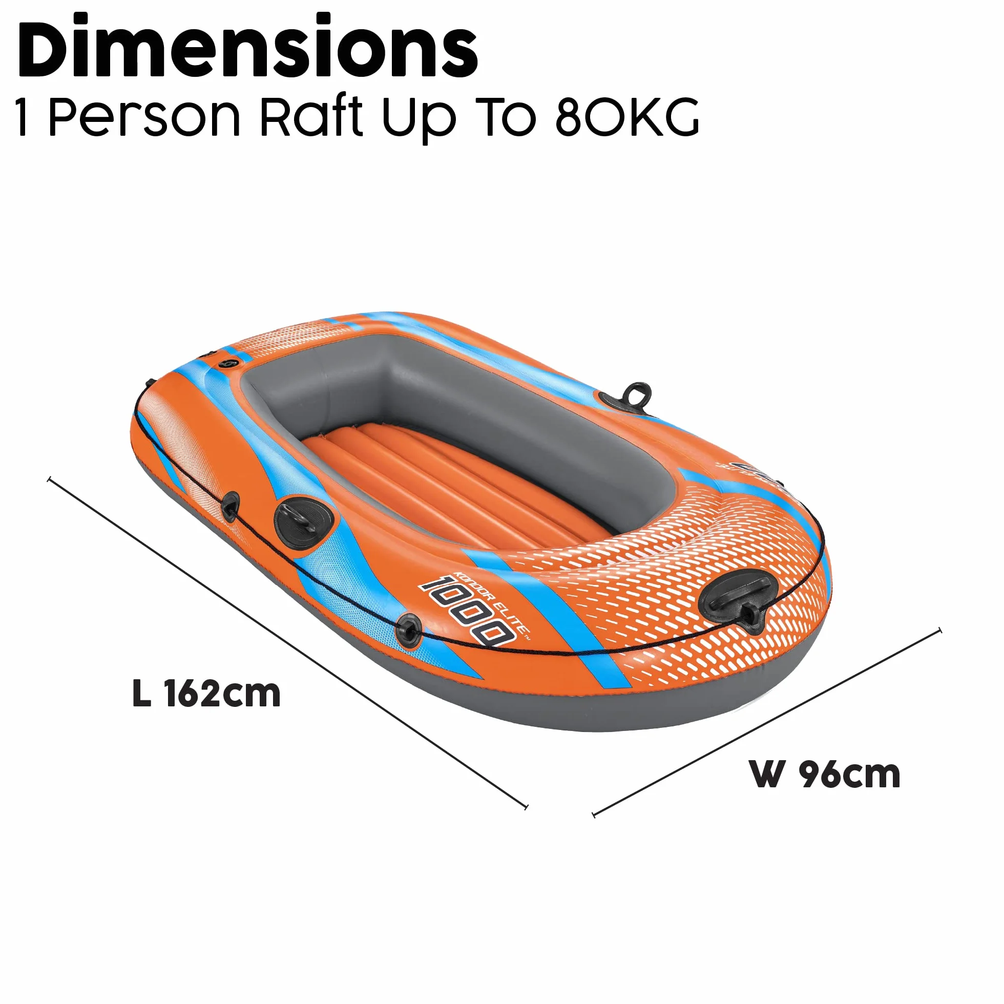 Bestway Kondor Elite Inflatable Boat One-Man Raft with Hand Pump